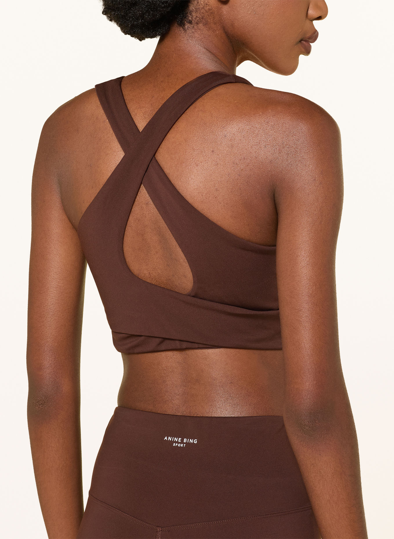 ANINE BING YUNA Cropped top: DARK BROWN