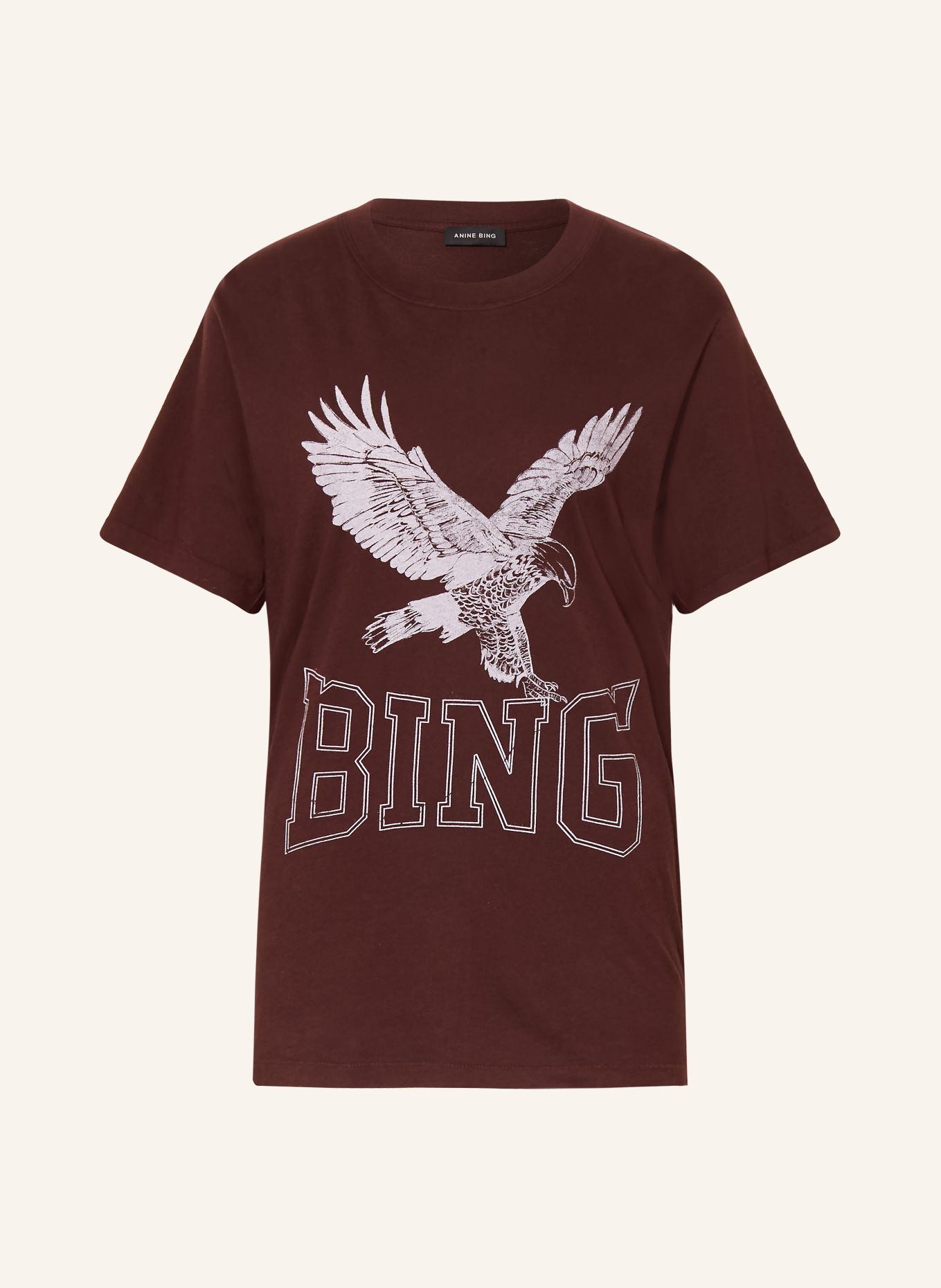 ANINE BING T-shirt BILI: MÖRKBRUN / VIT