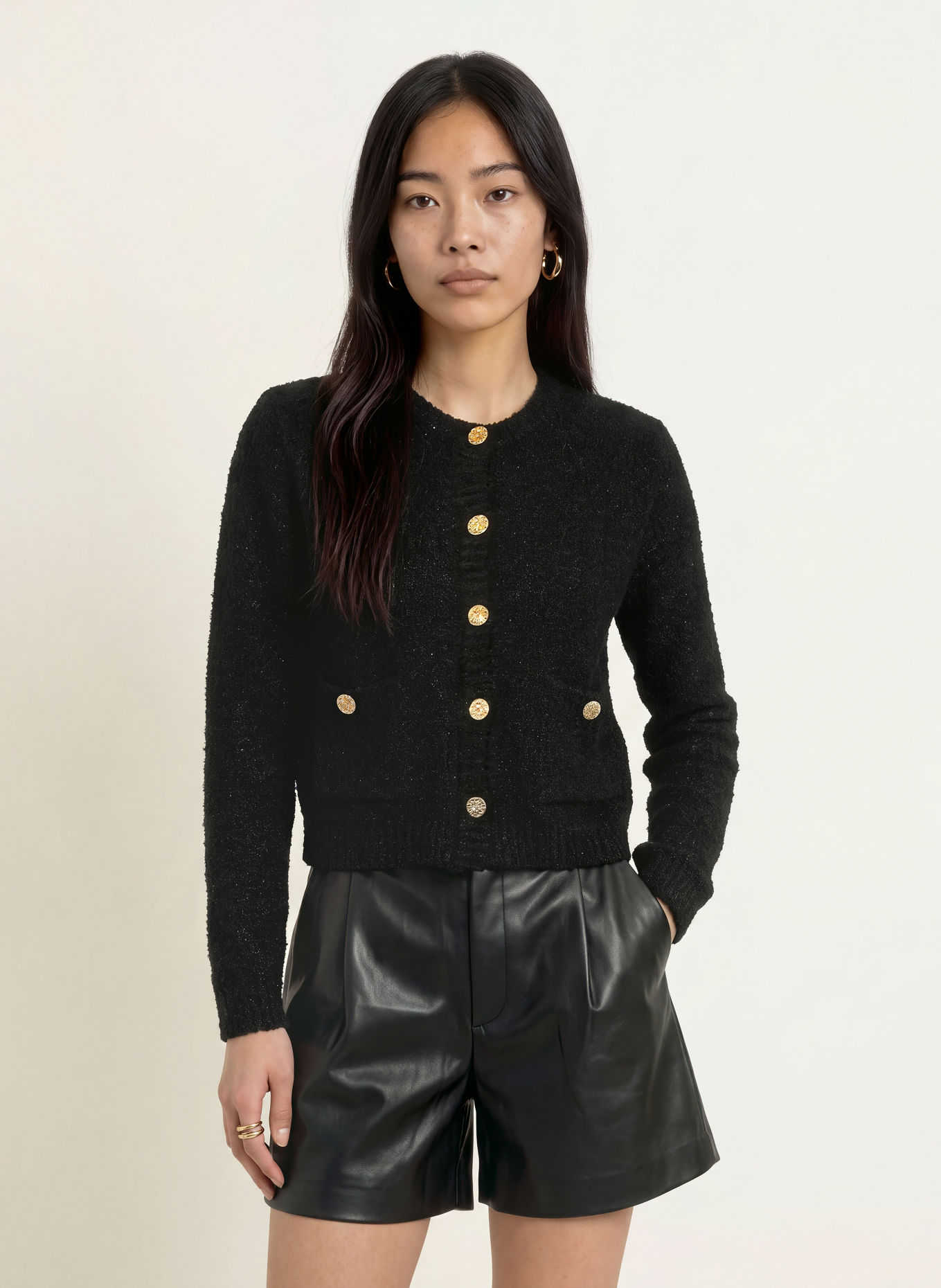 Rich & Royal Vest met pailletten: ZWART