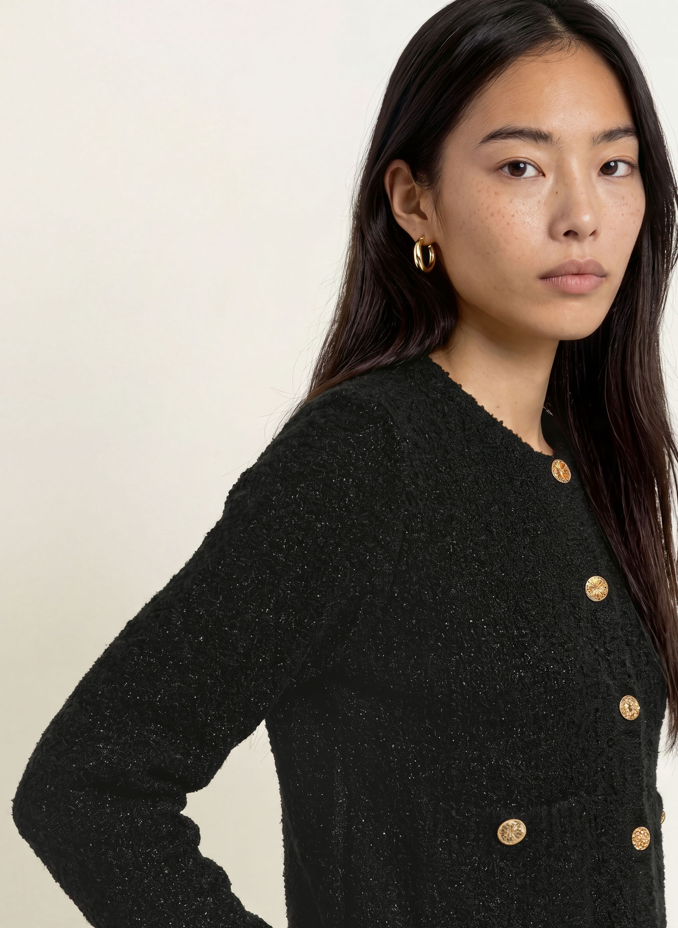 Rich & Royal Vest met pailletten: ZWART