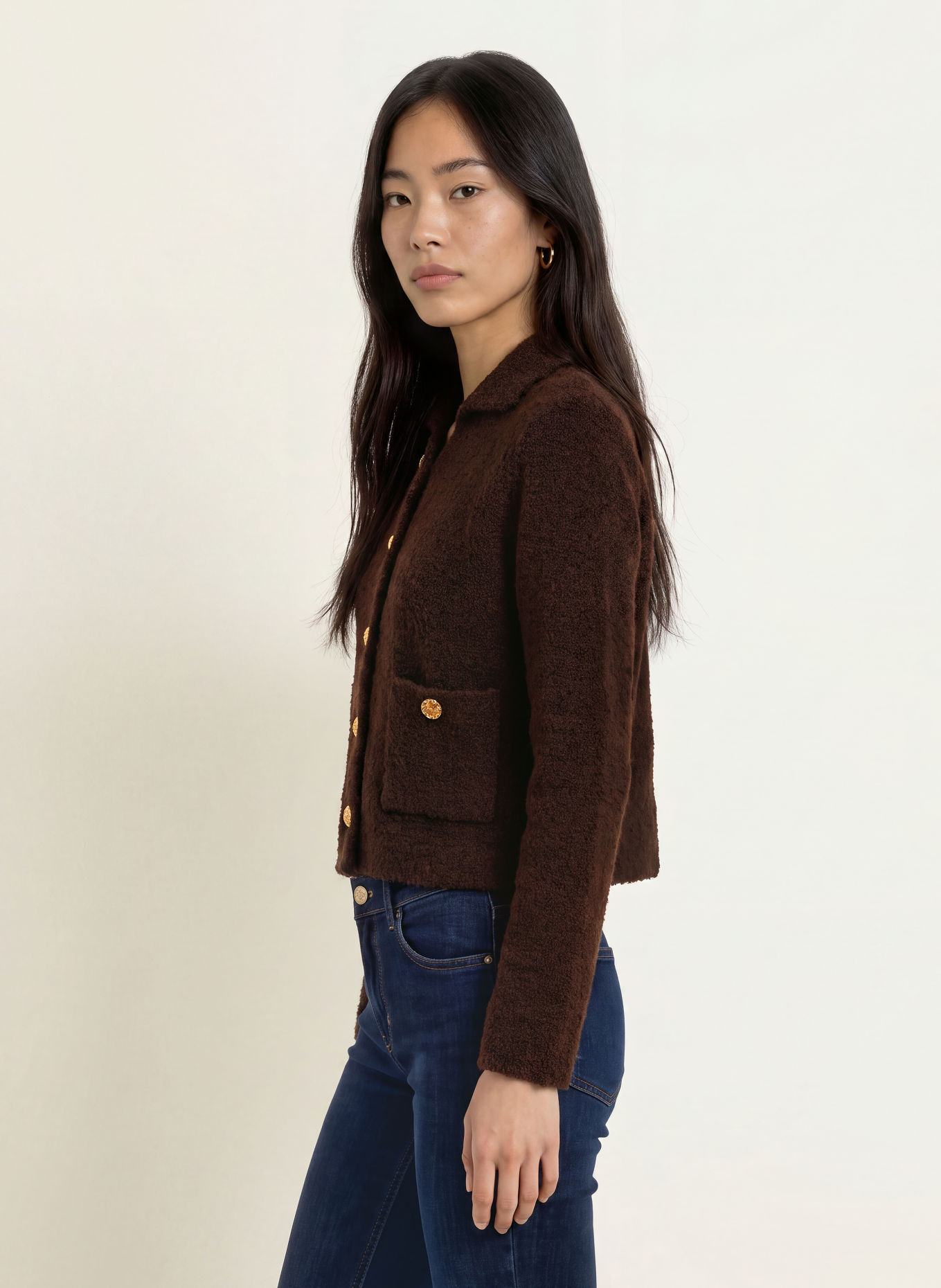 Rich & Royal Strickjacke: DUNKELBRAUN