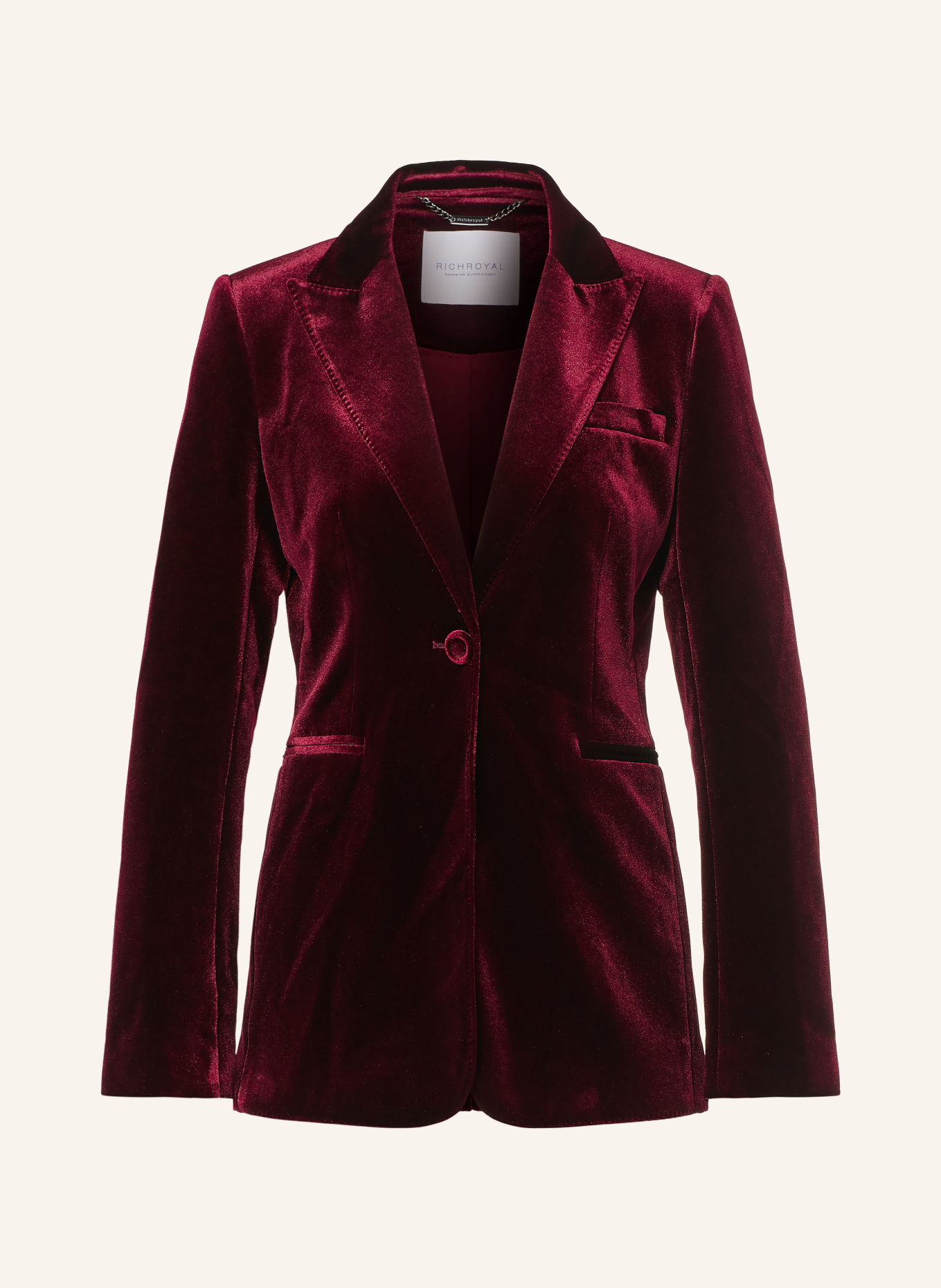 Rich & Royal Fluwelen blazer: DONKERROOD
