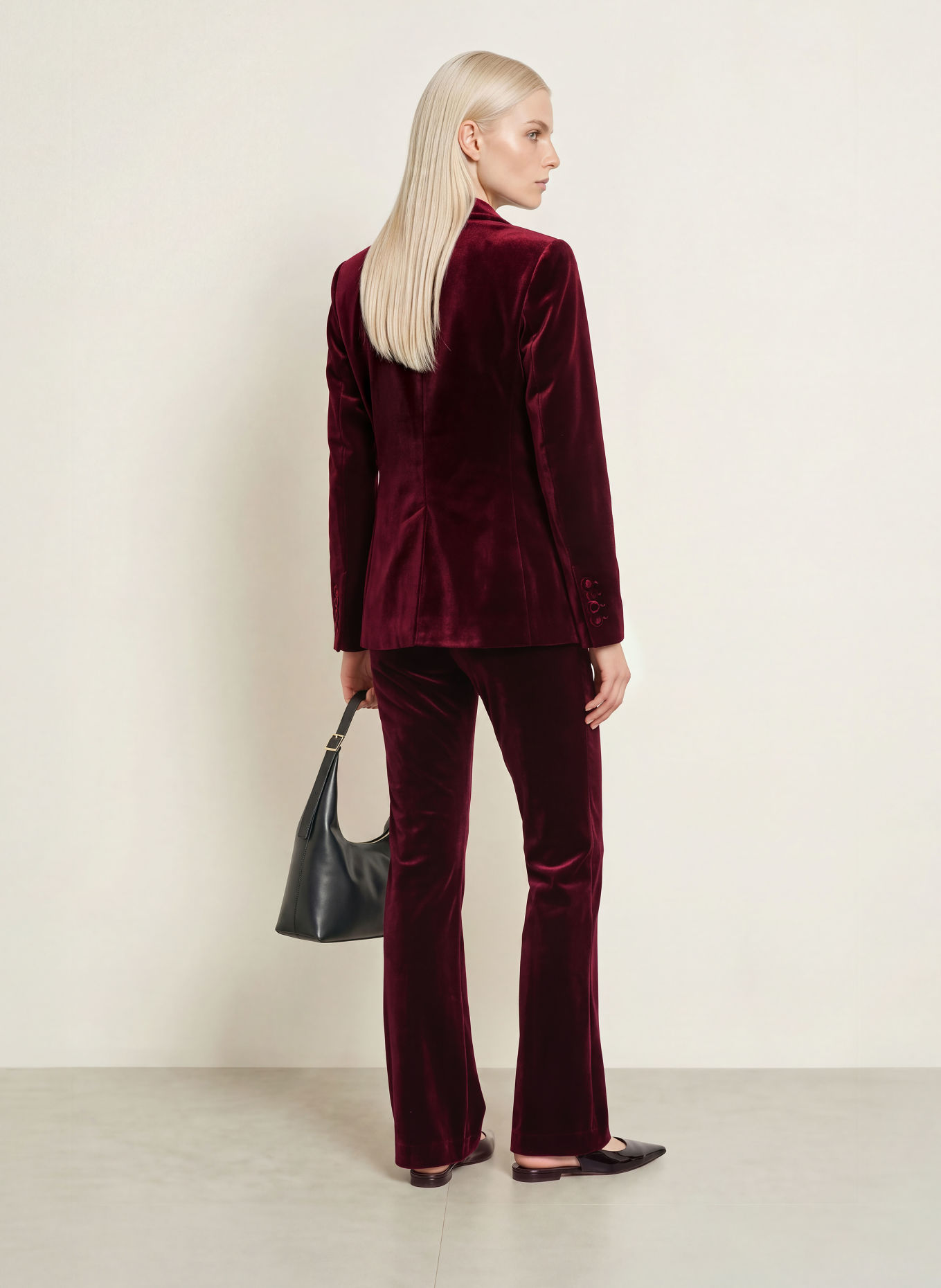 Rich & Royal Fluwelen blazer: DONKERROOD