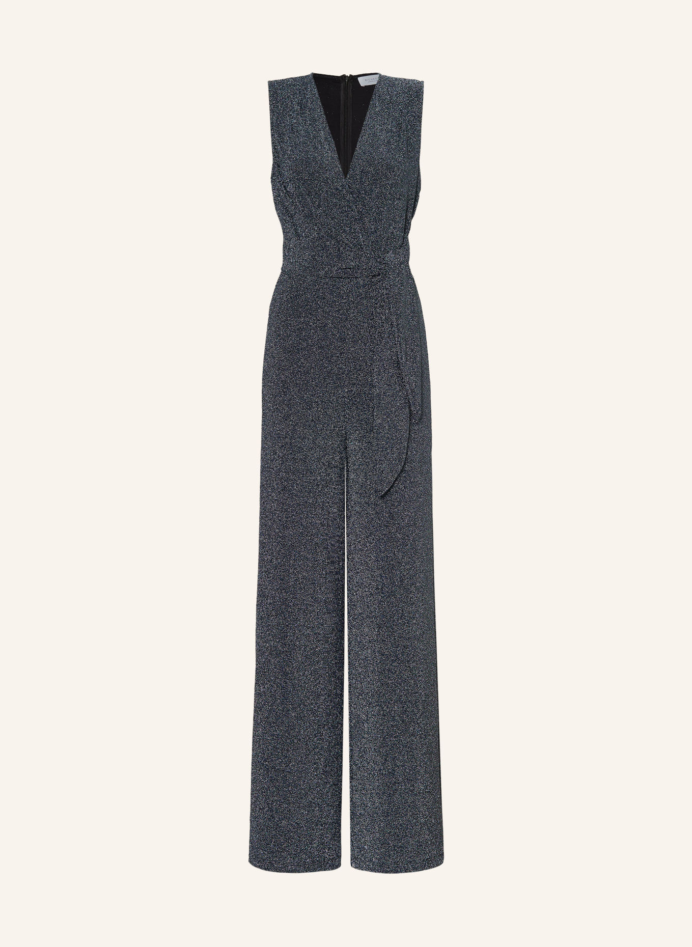 Rich & Royal Jersey jumpsuit with glitter thread: DARK BLUE / SILVER