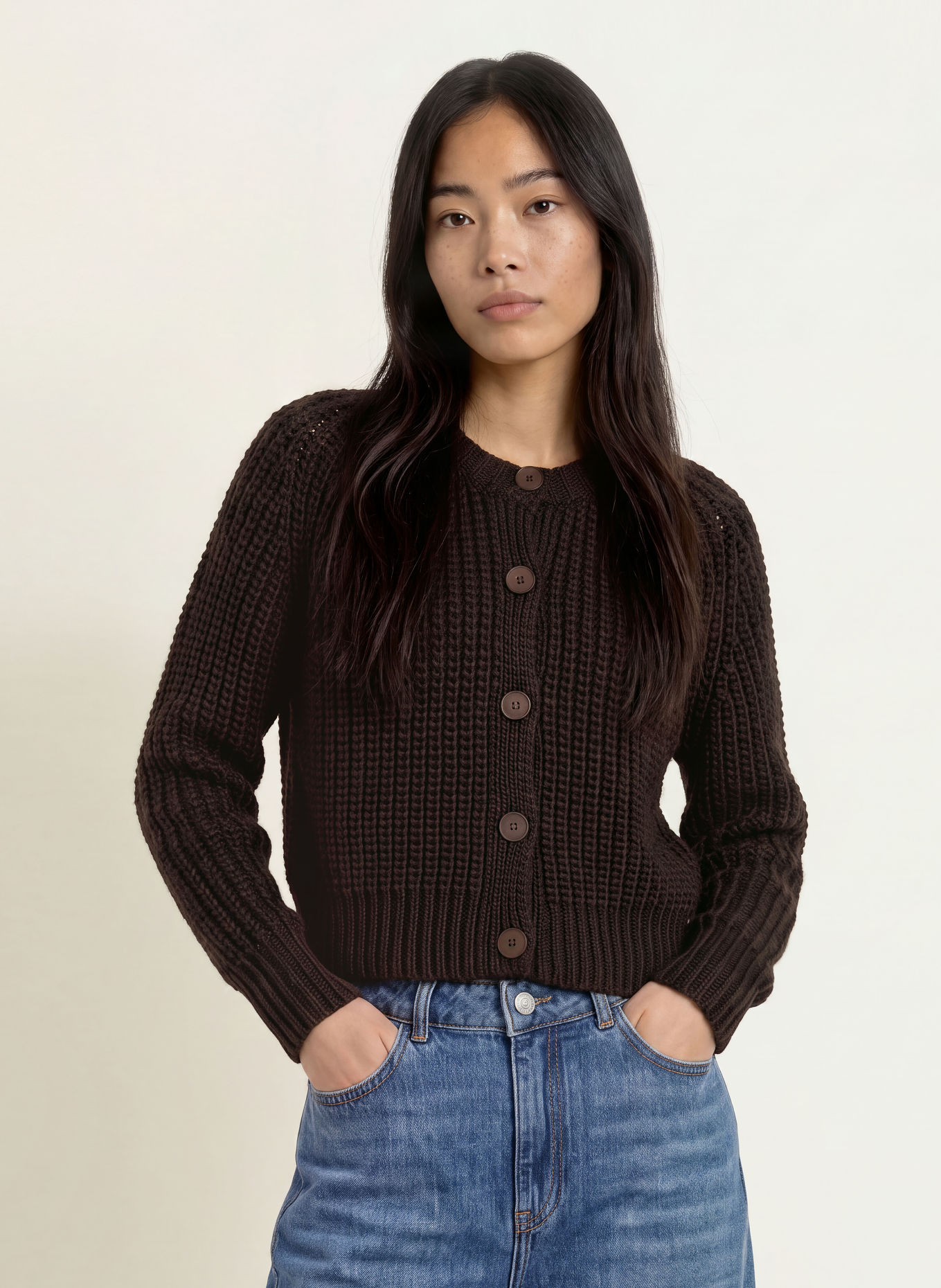 Rich & Royal Strickjacke: DUNKELBRAUN
