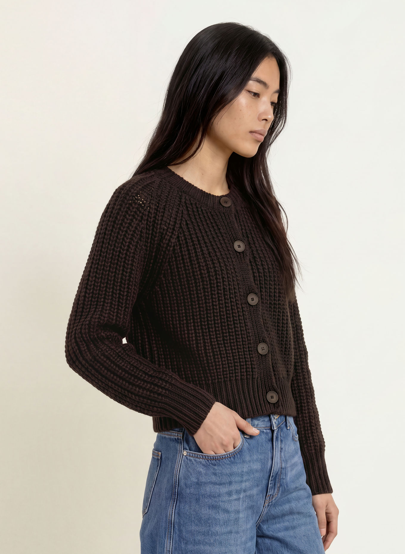 Rich & Royal Strickjacke: DUNKELBRAUN