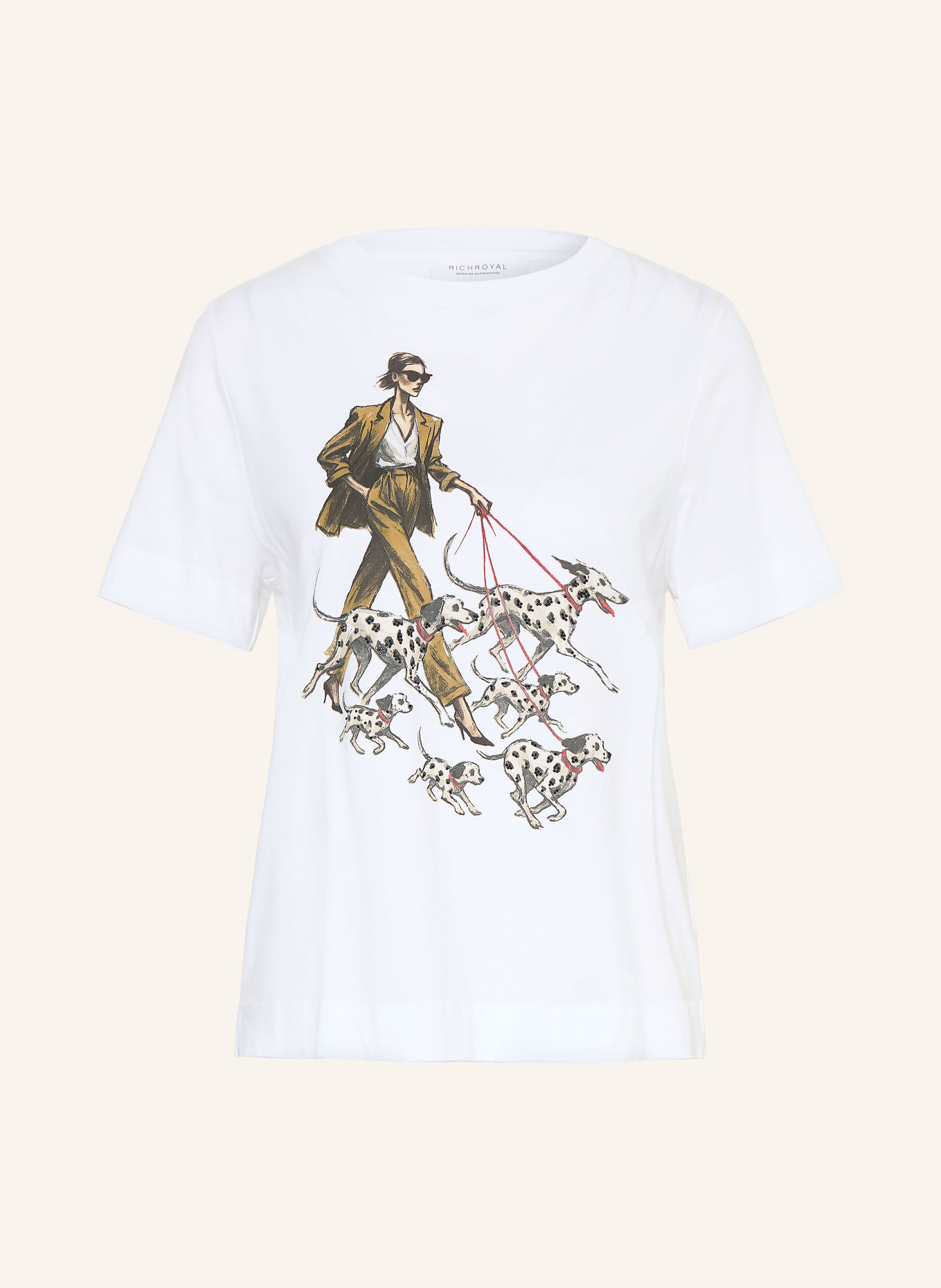 Rich & Royal T-shirt with Rhinestones: WHITE