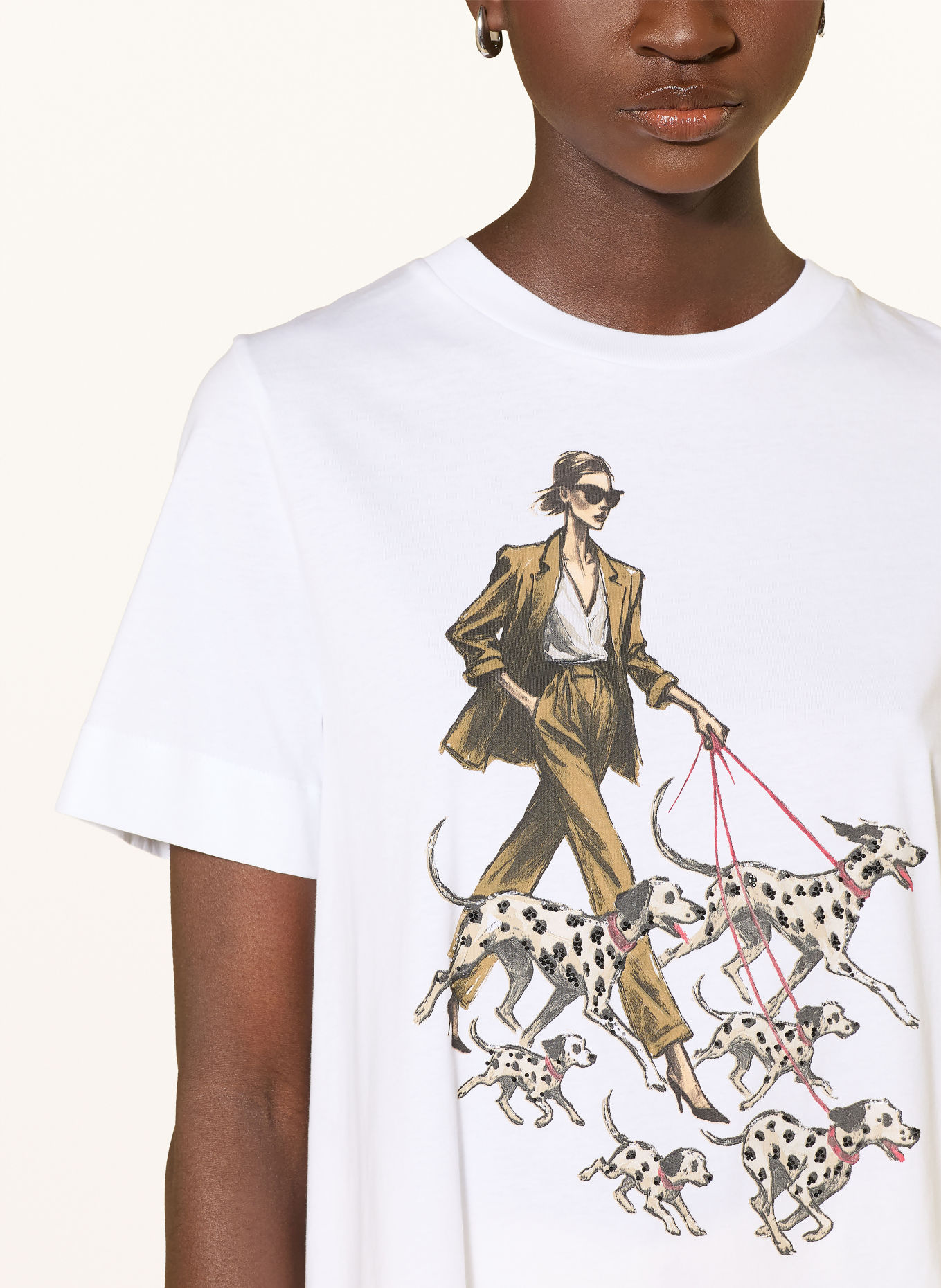 Rich & Royal T-shirt with Rhinestones: WHITE