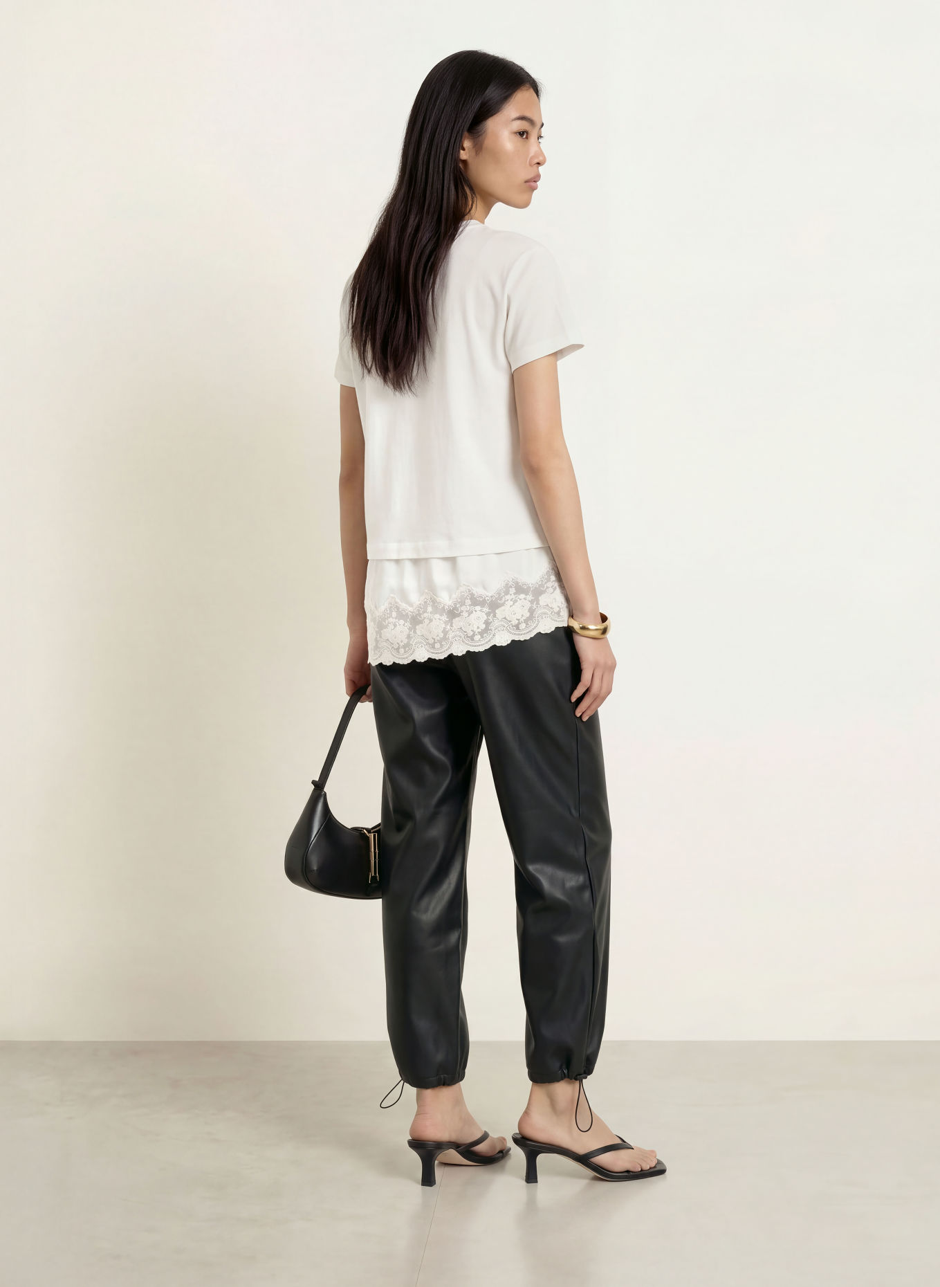 Rich & Royal T-Shirt im Materialmix: ECRU