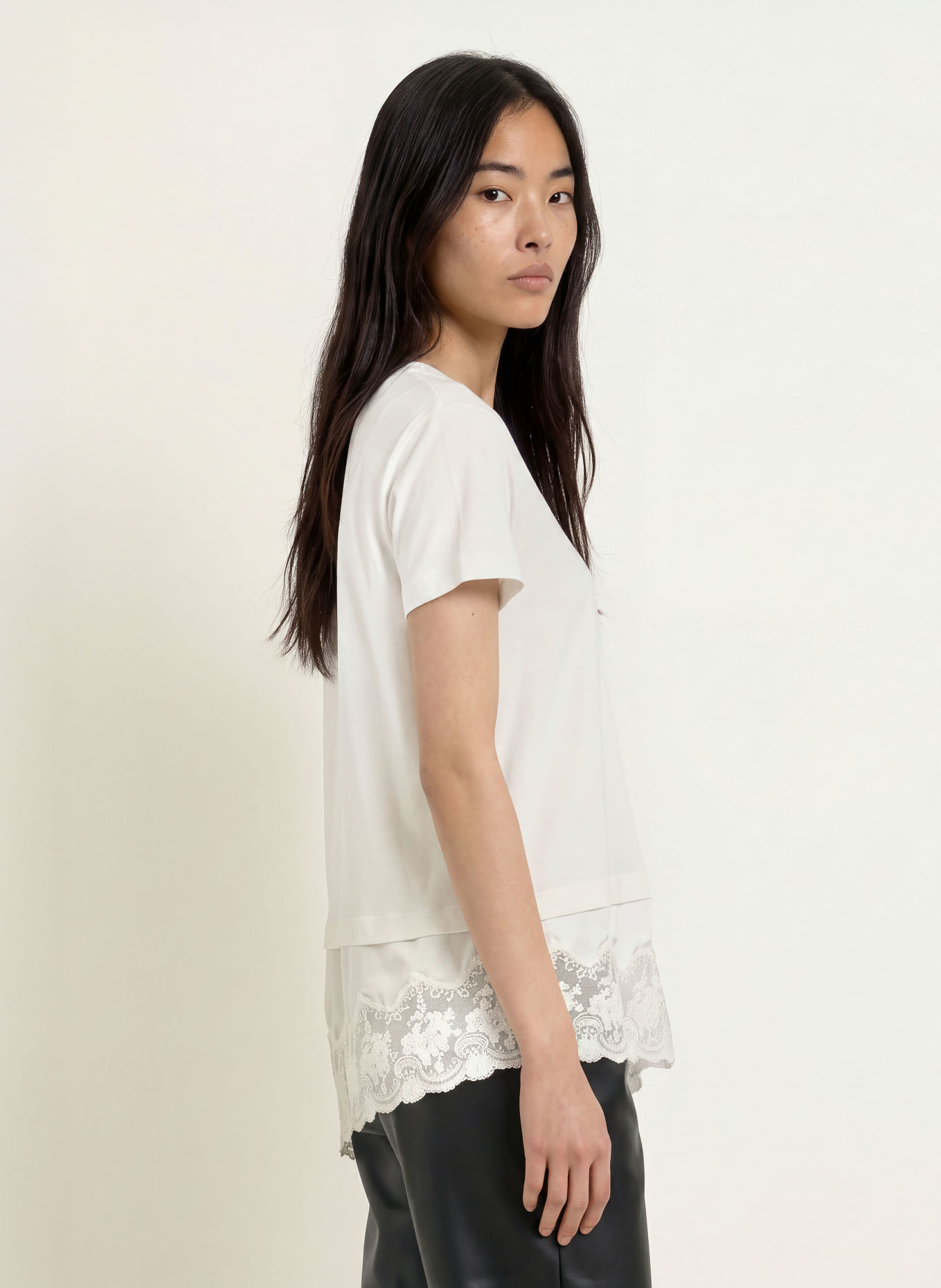 Rich & Royal T-Shirt im Materialmix: ECRU