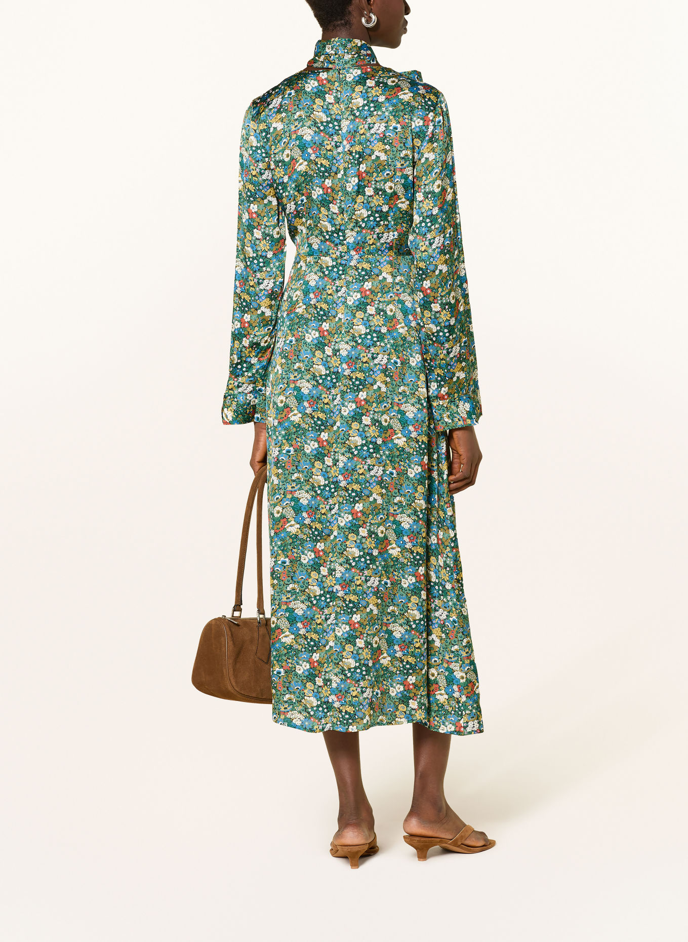Rich & Royal Dress with a detachable bow: GREEN / BLUE / WHITE