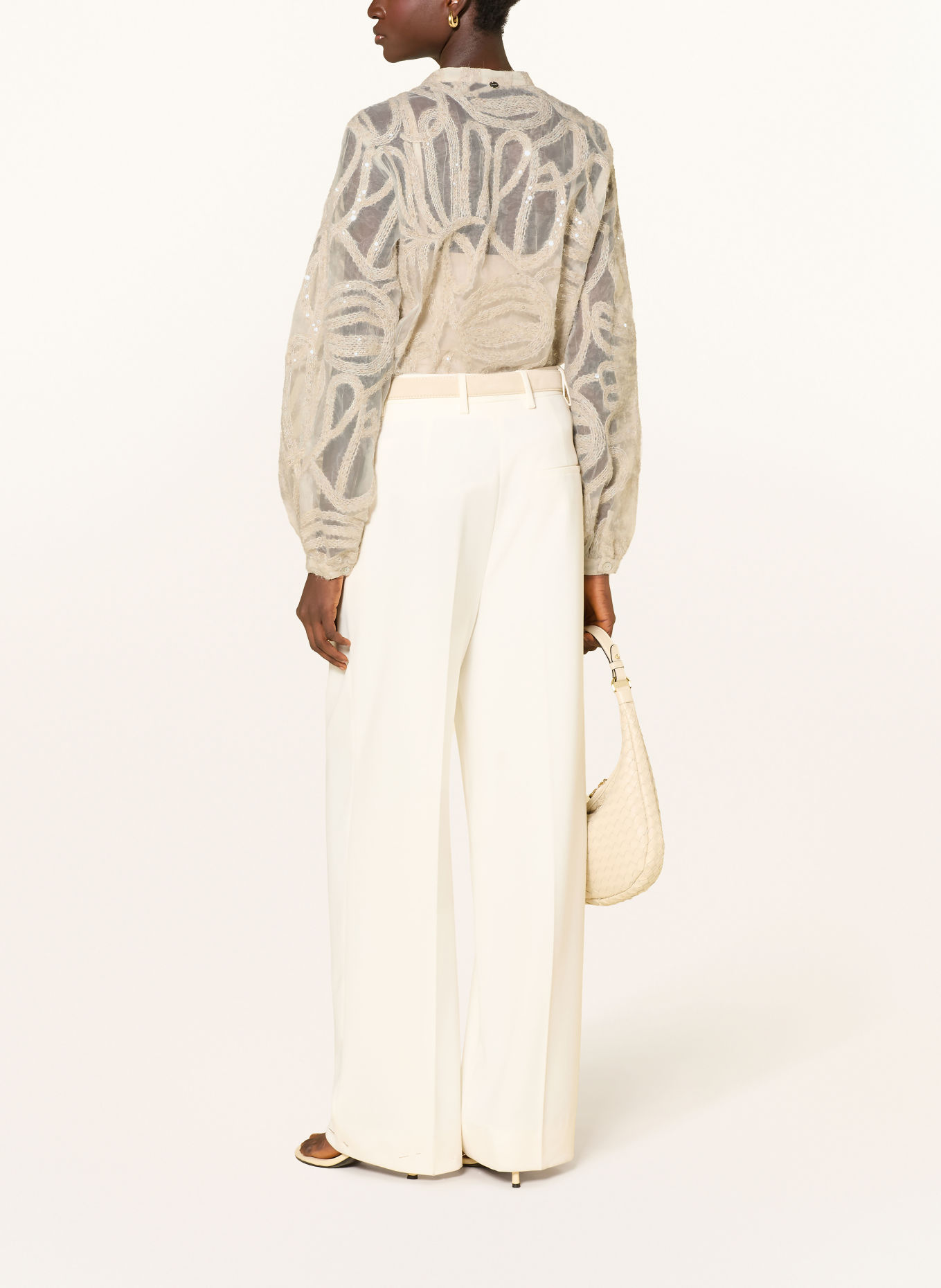 Rich & Royal Sequin Blouse: BEIGE