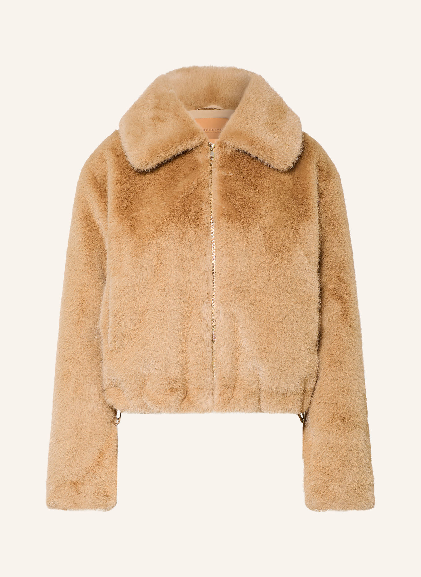 Rich & Royal Faux Fur Jacket: BEIGE