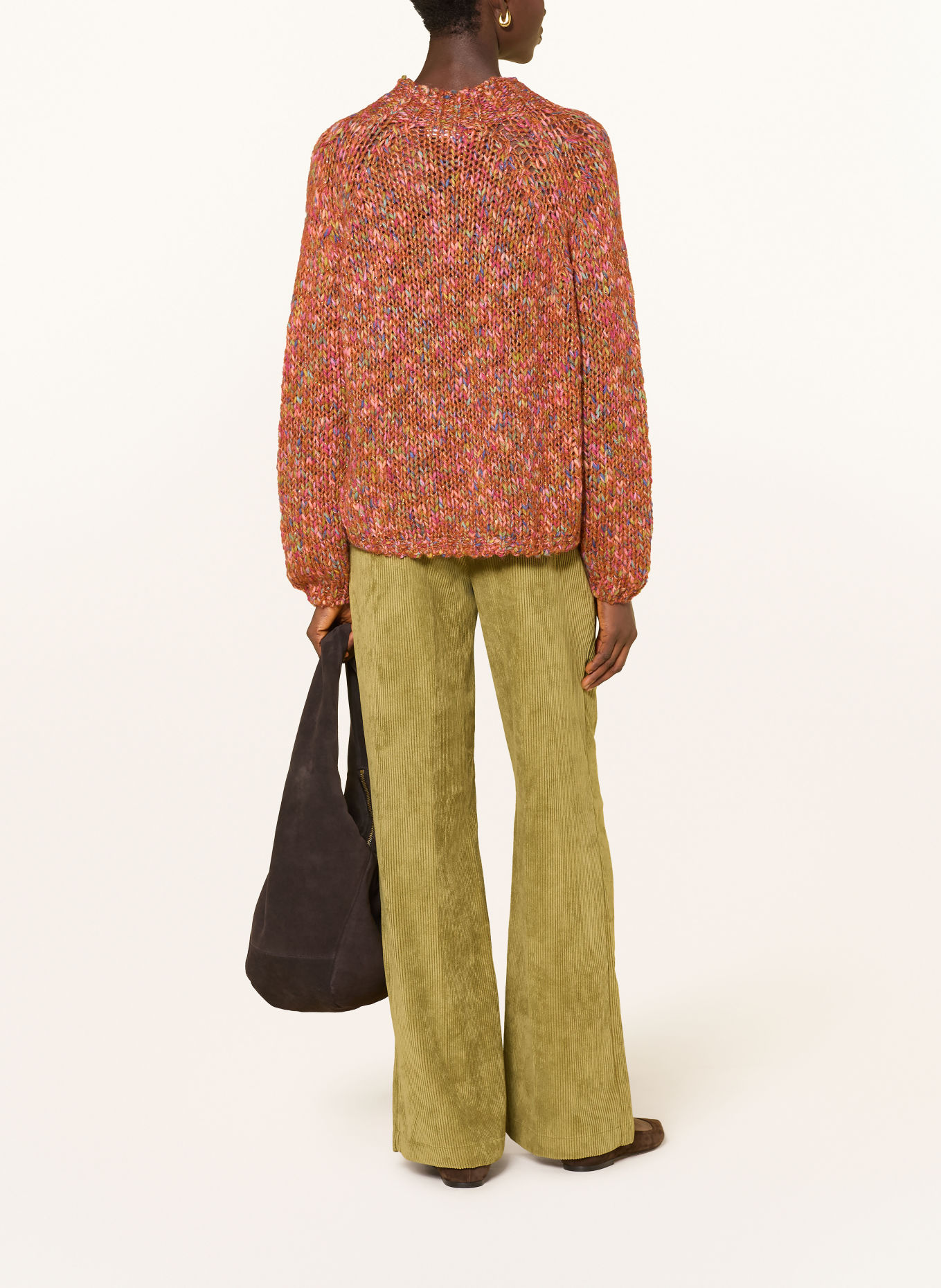 Rich & Royal Corduroy wide-leg trousers: LIGHT GREEN