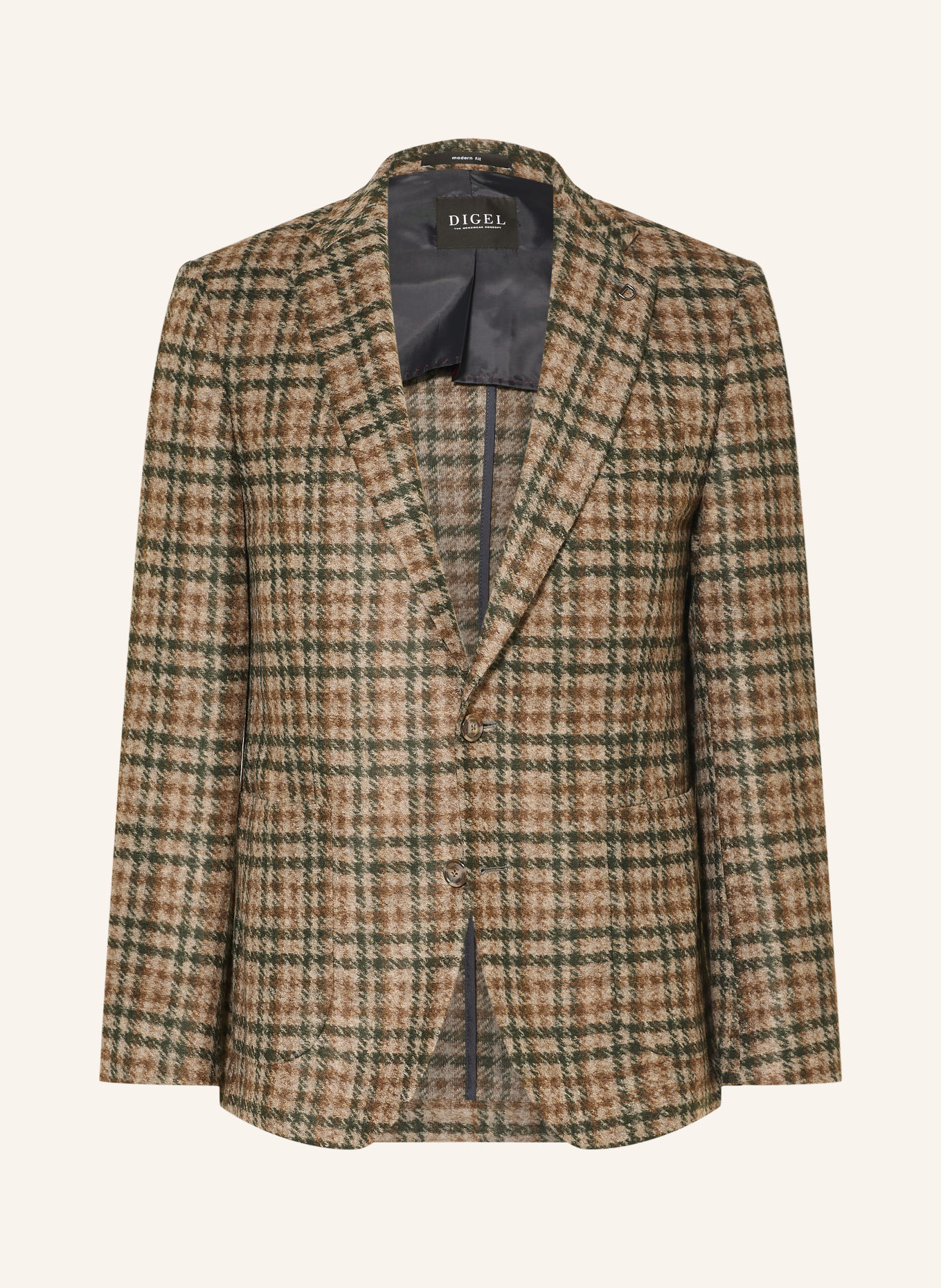 DIGEL Sakko EDWARD Modern Fit: DUNKELGRÜN / DUNKELBRAUN / BEIGE