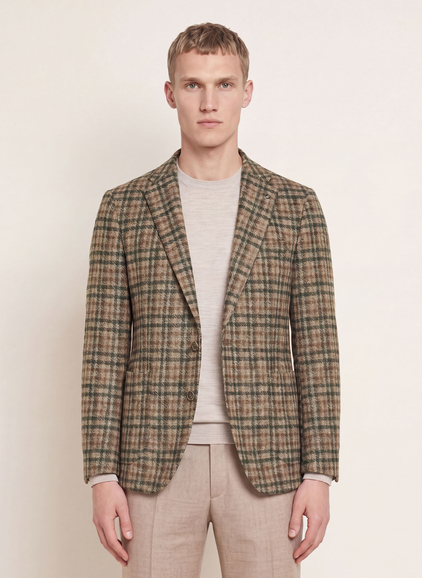 DIGEL Sakko EDWARD Modern Fit: DUNKELGRÜN / DUNKELBRAUN / BEIGE