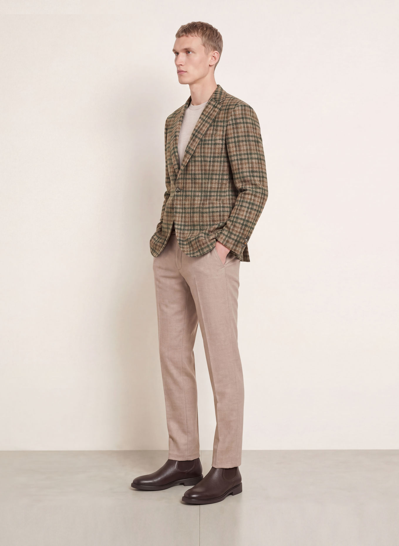 DIGEL Sakko EDWARD Modern Fit: DUNKELGRÜN / DUNKELBRAUN / BEIGE