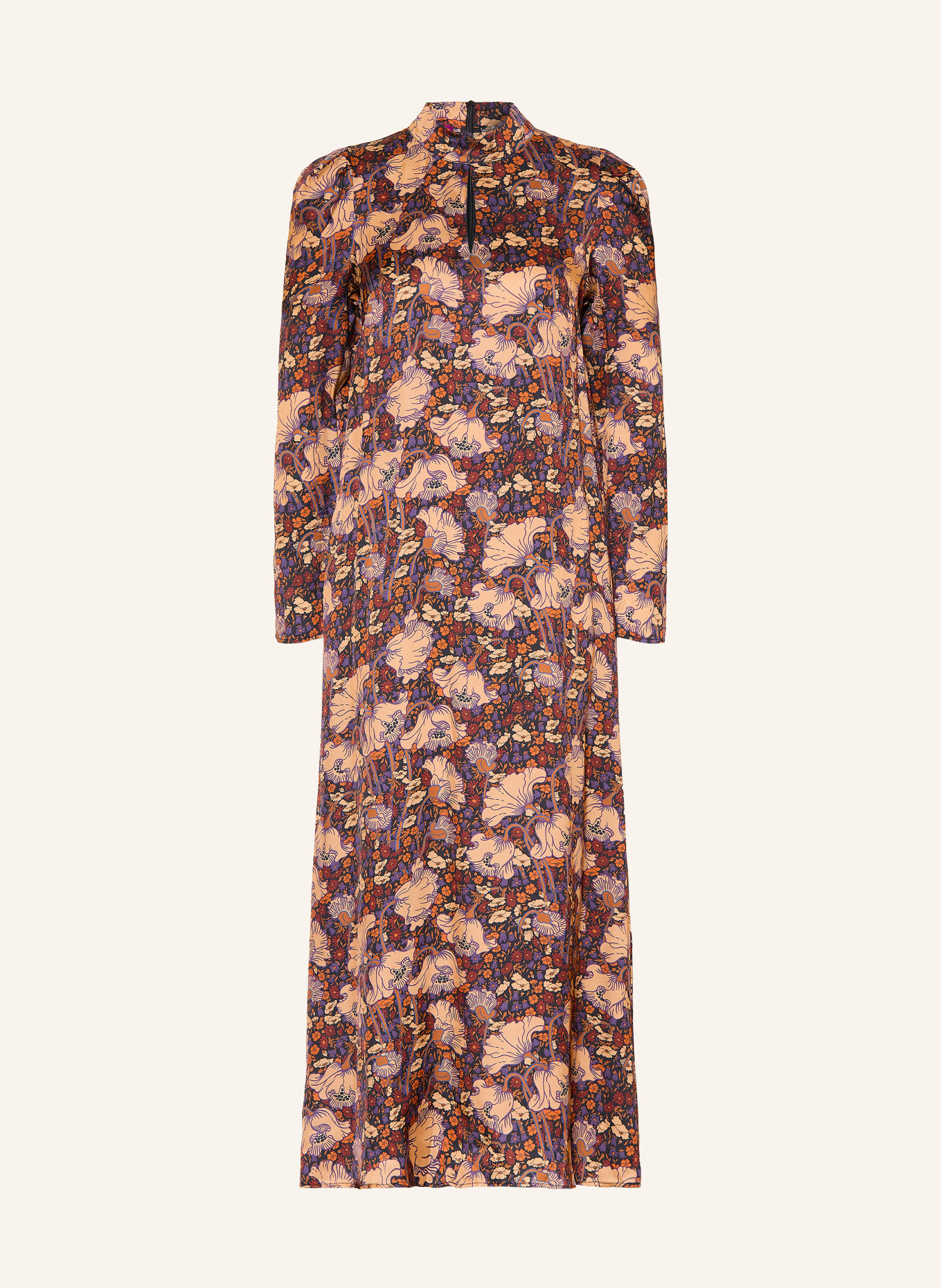 Rich & Royal Kleid: SCHWARZ / BEIGE / DUNKELLILA
