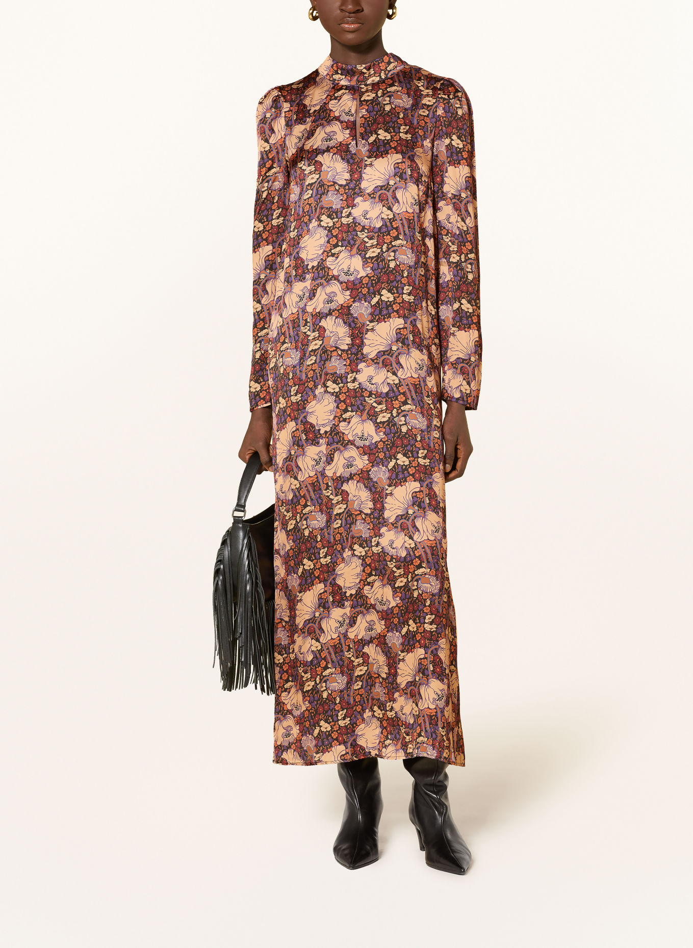 Rich & Royal Kleid: SCHWARZ / BEIGE / DUNKELLILA