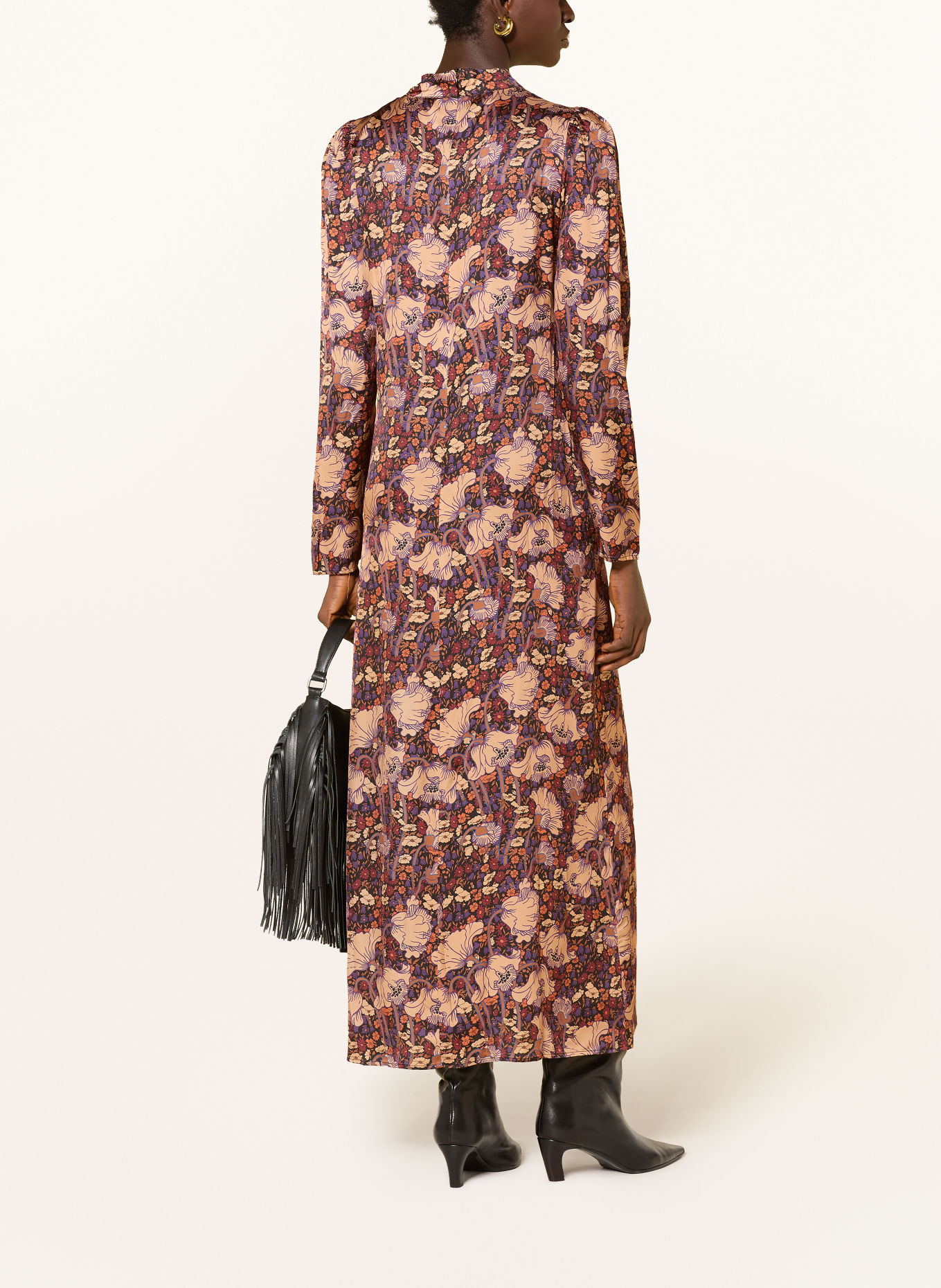 Rich & Royal Kleid: SCHWARZ / BEIGE / DUNKELLILA