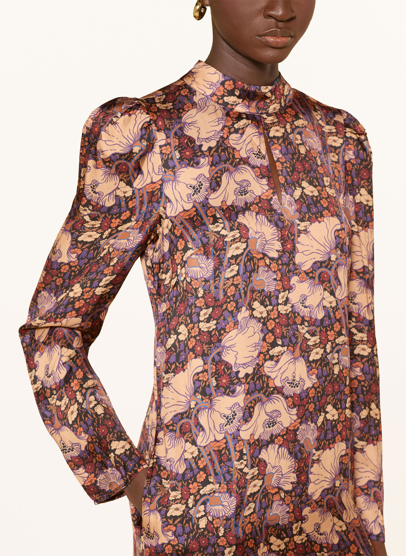 Rich & Royal Kleid: SCHWARZ / BEIGE / DUNKELLILA