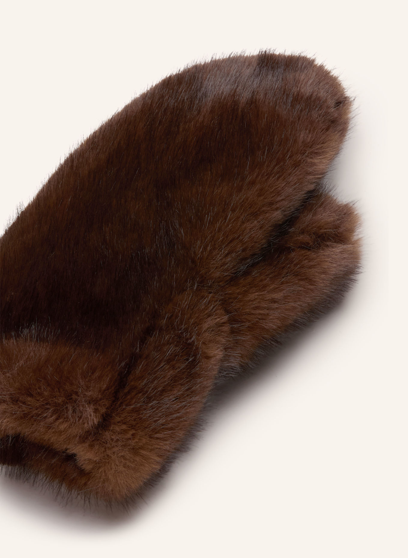 Rich & Royal Faux Fur Mittens: DARK BROWN