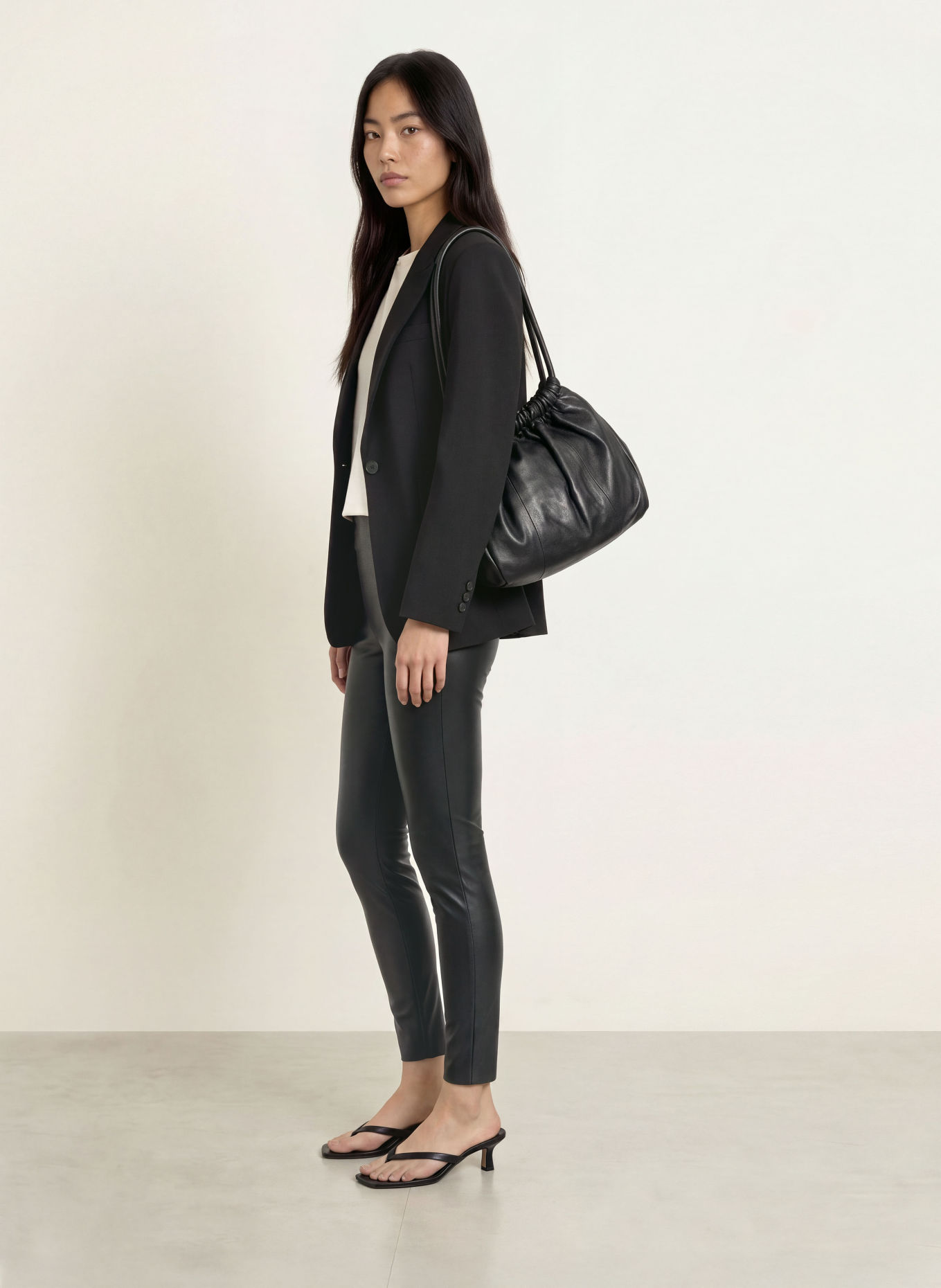 Rich & Royal Leggings in Lederoptik: SCHWARZ