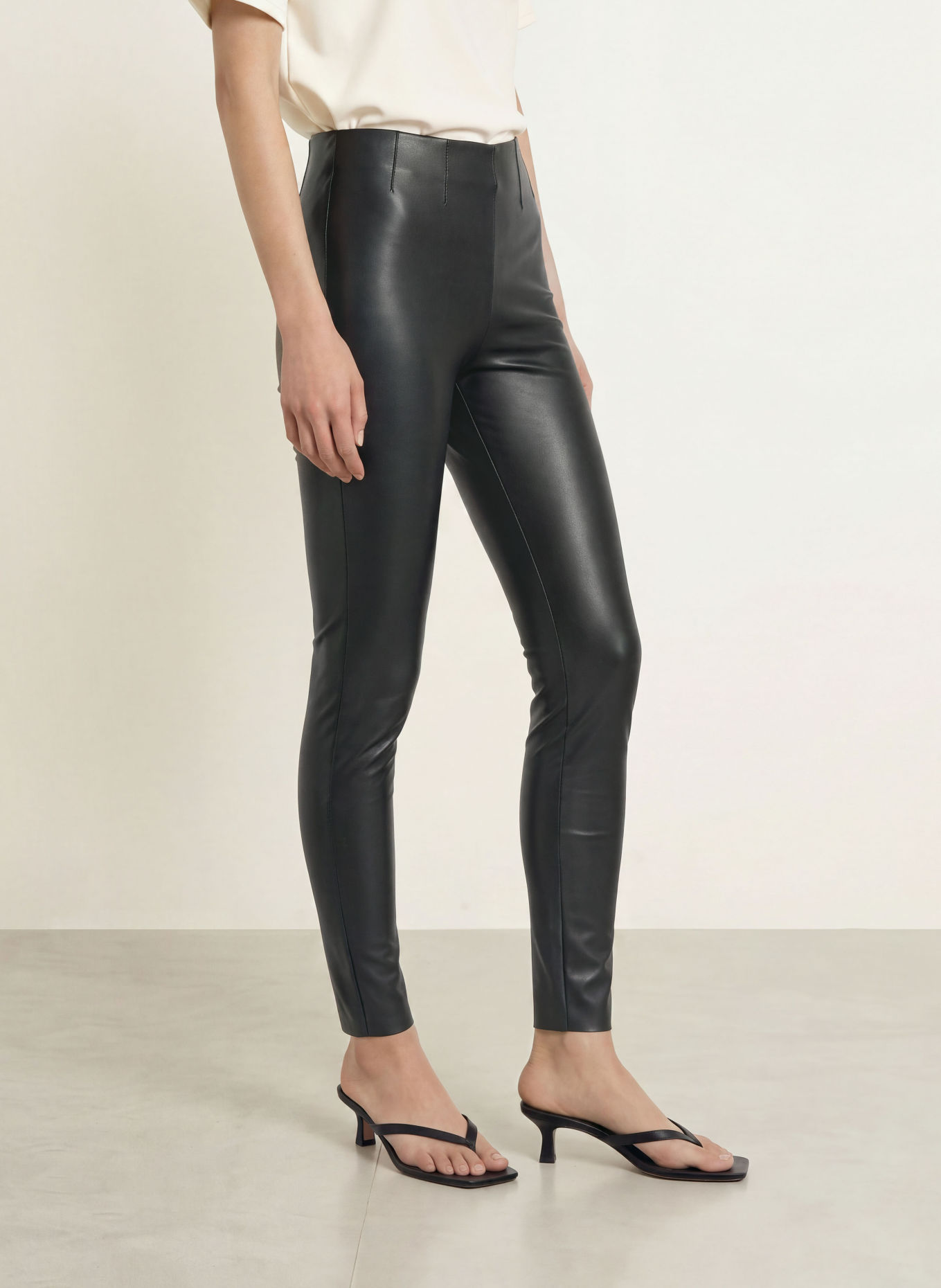 Rich & Royal Leggings in Lederoptik: SCHWARZ