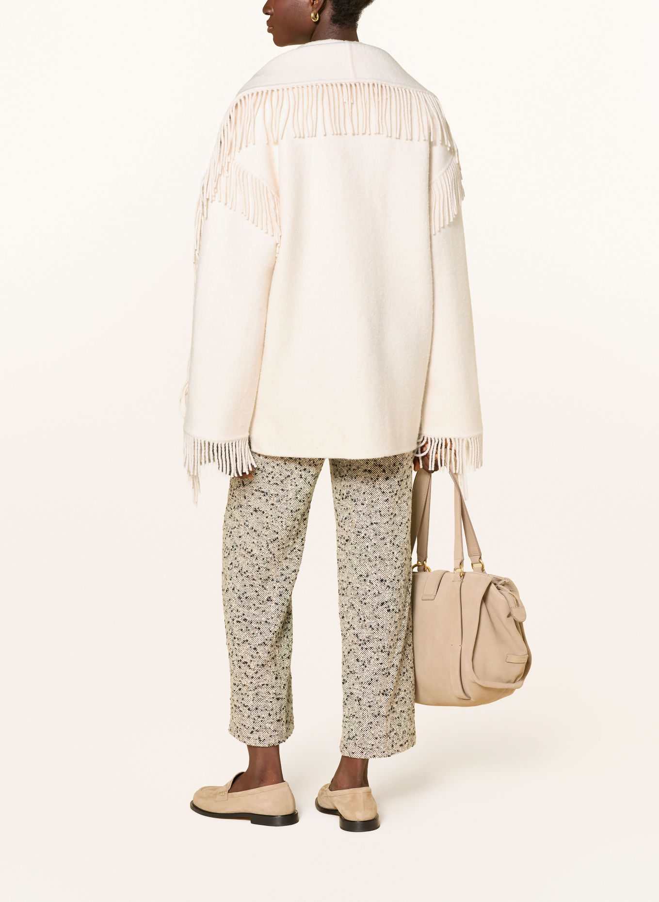 Rich & Royal Overshirt with detachable scarf: CREAM