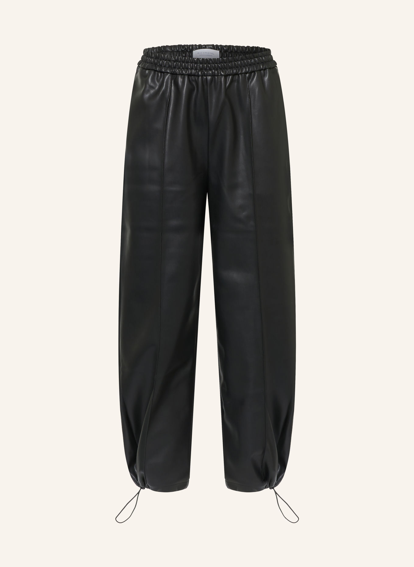 Rich & Royal 7/8-Hose in Lederoptik: SCHWARZ