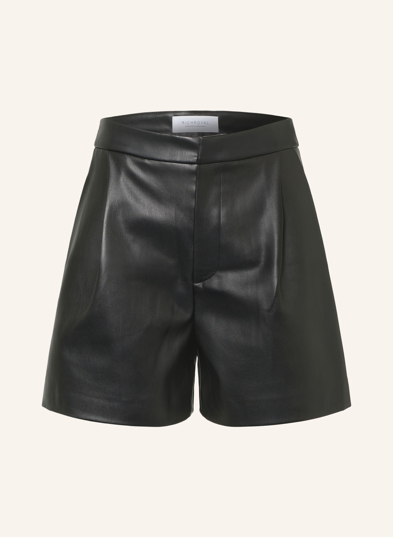Rich & Royal Shorts i læderlook: SORT