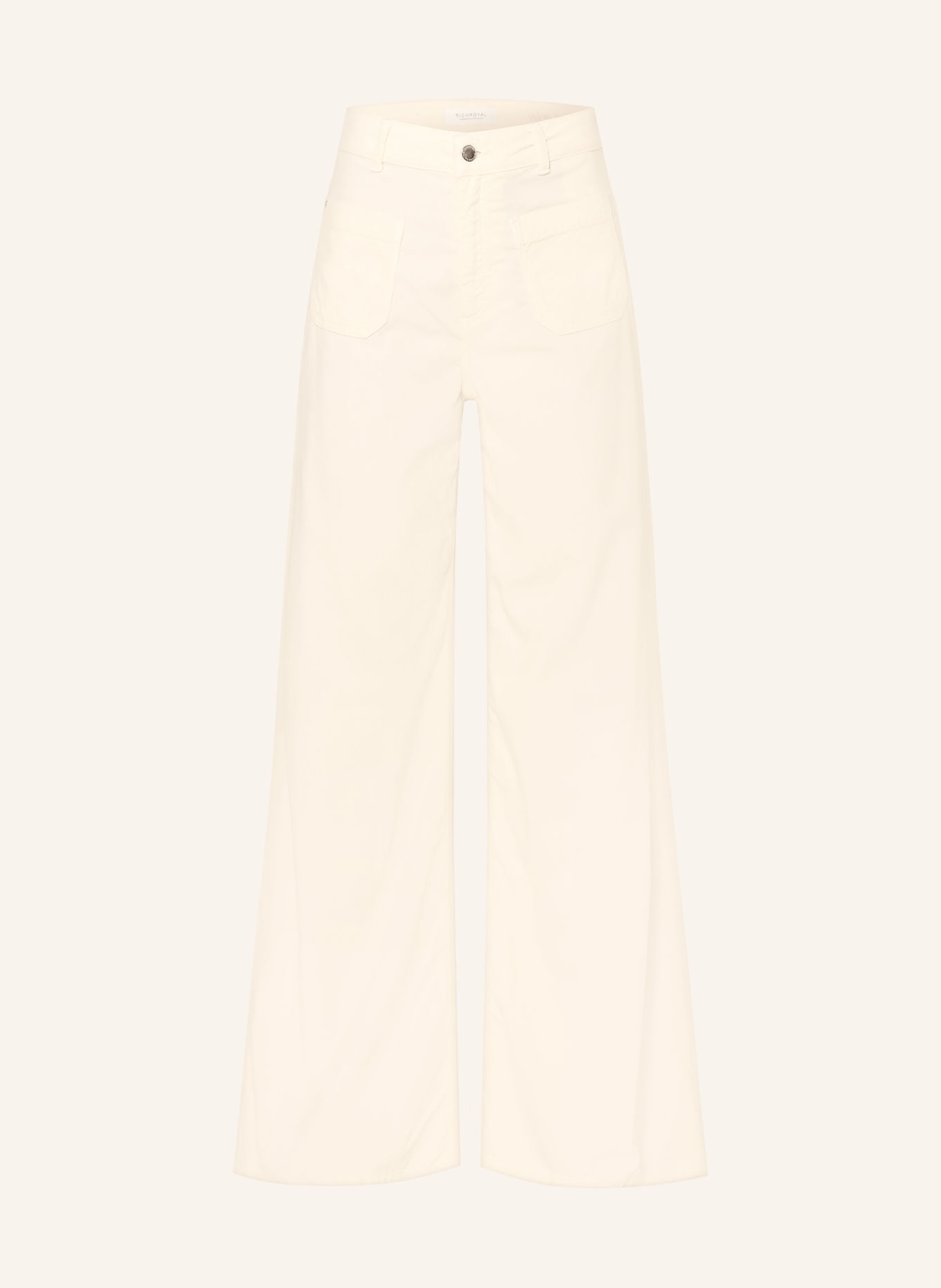 Rich & Royal Marlene-broek van corduroy: ECRU