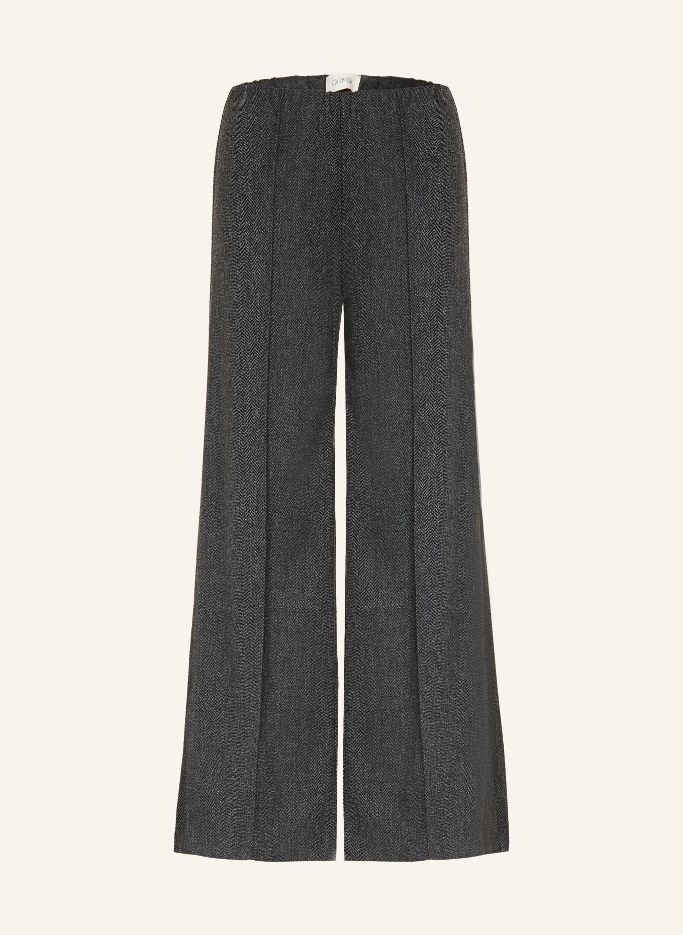 CARTOON Wide-leg trousers made from flanell: DARK GRAY / GRAY