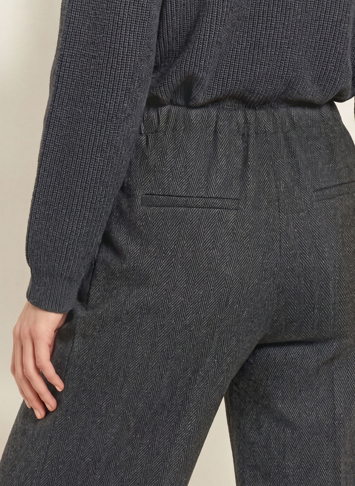 CARTOON Wide-leg trousers made from flanell: DARK GRAY / GRAY