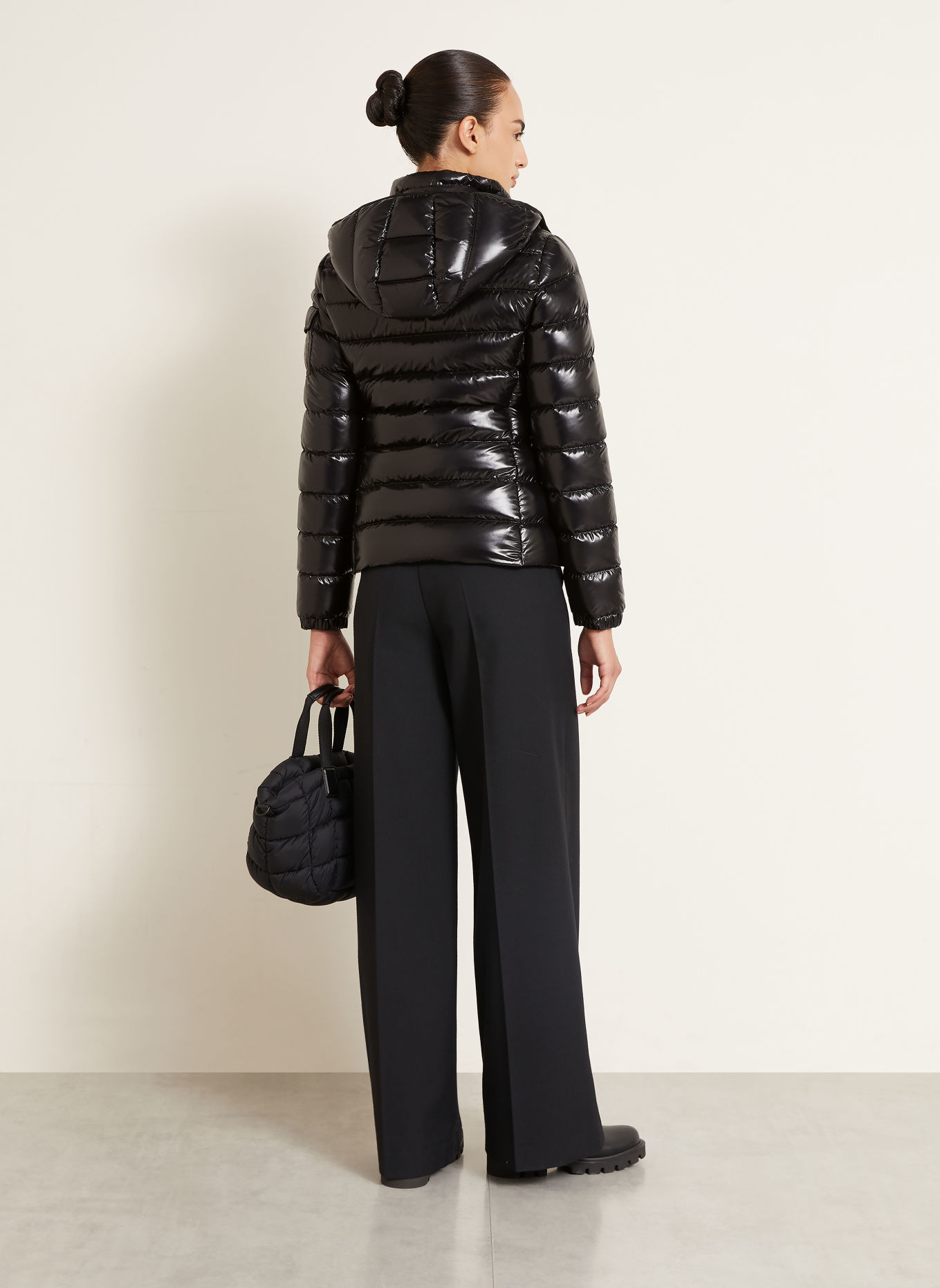 MONCLER Kurtka puchowa BADY z odpinanym kapturem: CZARNY