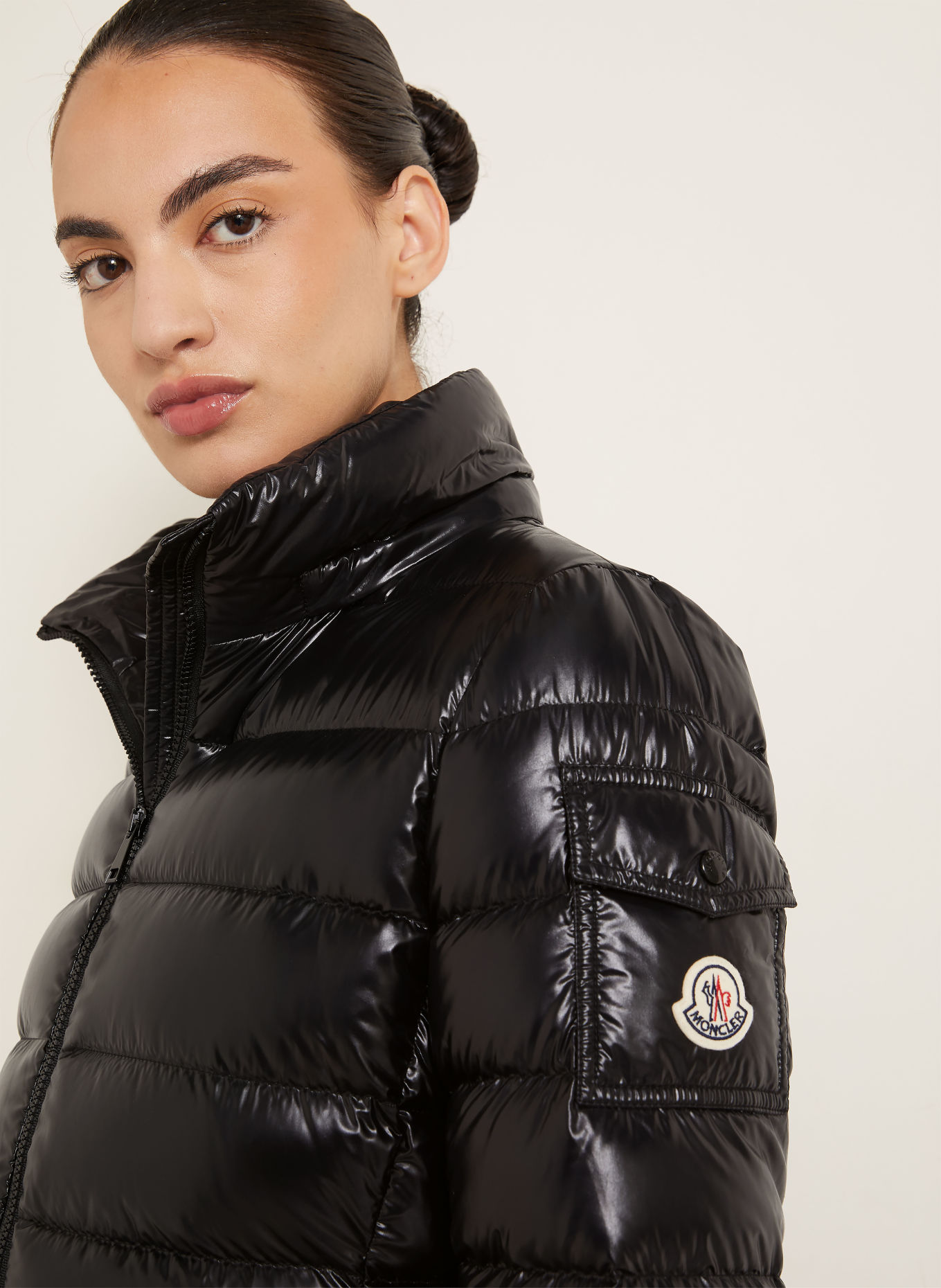 MONCLER Kurtka puchowa BADY z odpinanym kapturem: CZARNY