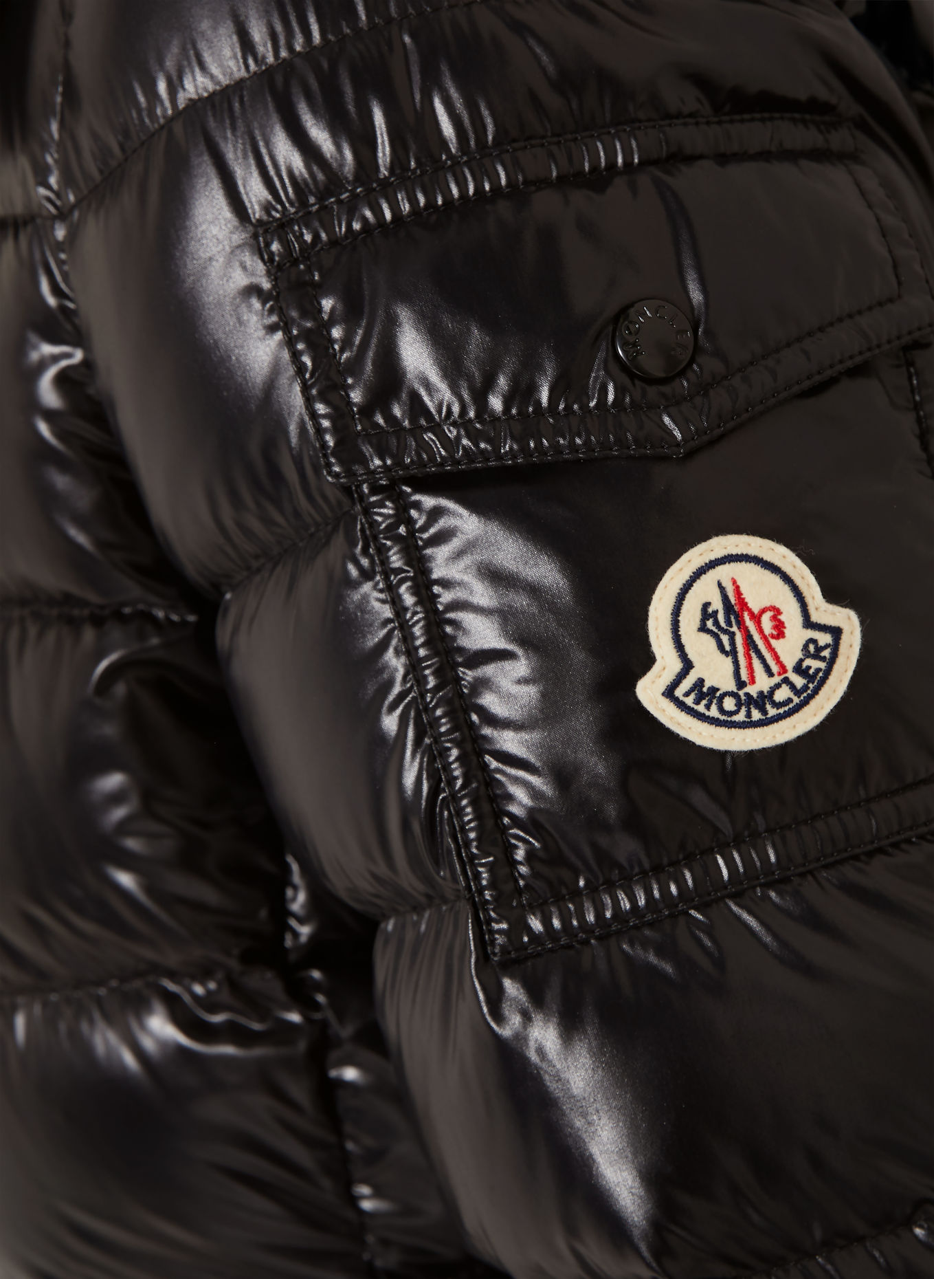 MONCLER Kurtka puchowa BADY z odpinanym kapturem: CZARNY