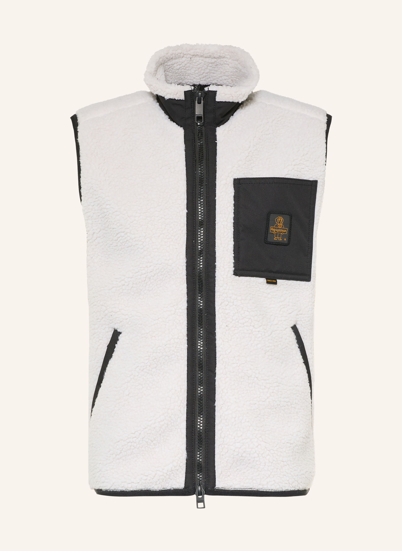 RefrigiWear Teddyfell-Weste YOSEMITE: WEISS / SCHWARZ