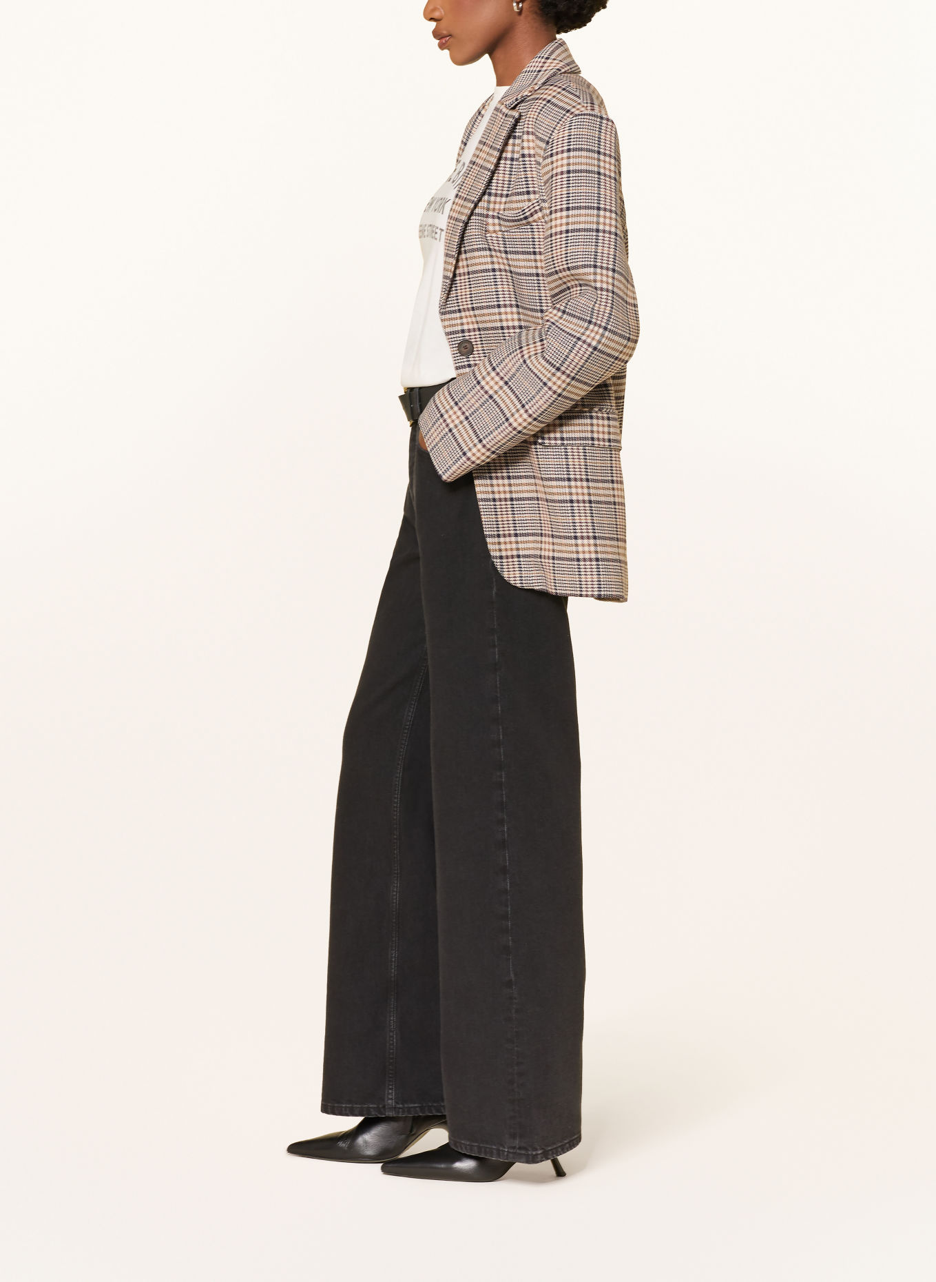 ANINE BING Wide leg jeans HUGH: BLACK BLACK