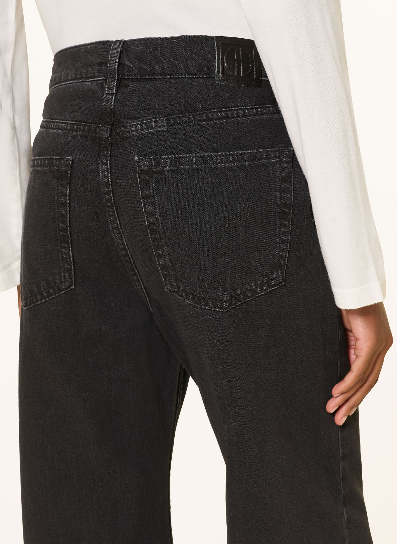 ANINE BING Wide leg jeans HUGH: BLACK BLACK
