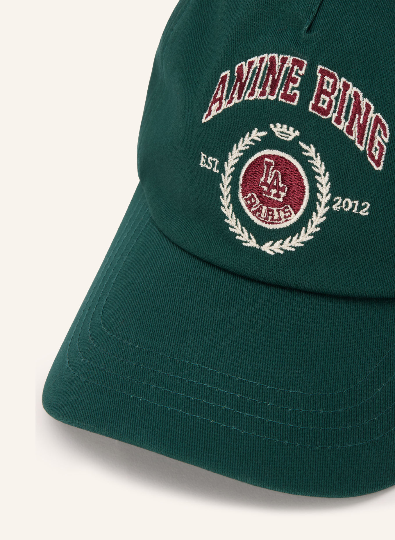 ANINE BING JEREMY Cap: DARK GREEN / DARK RED / WHITE