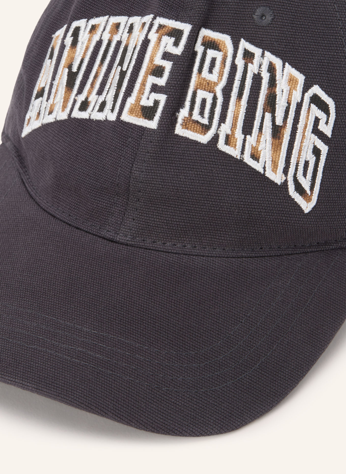 ANINE BING JEREMY Cap: DARK GRAY / BROWN / WHITE
