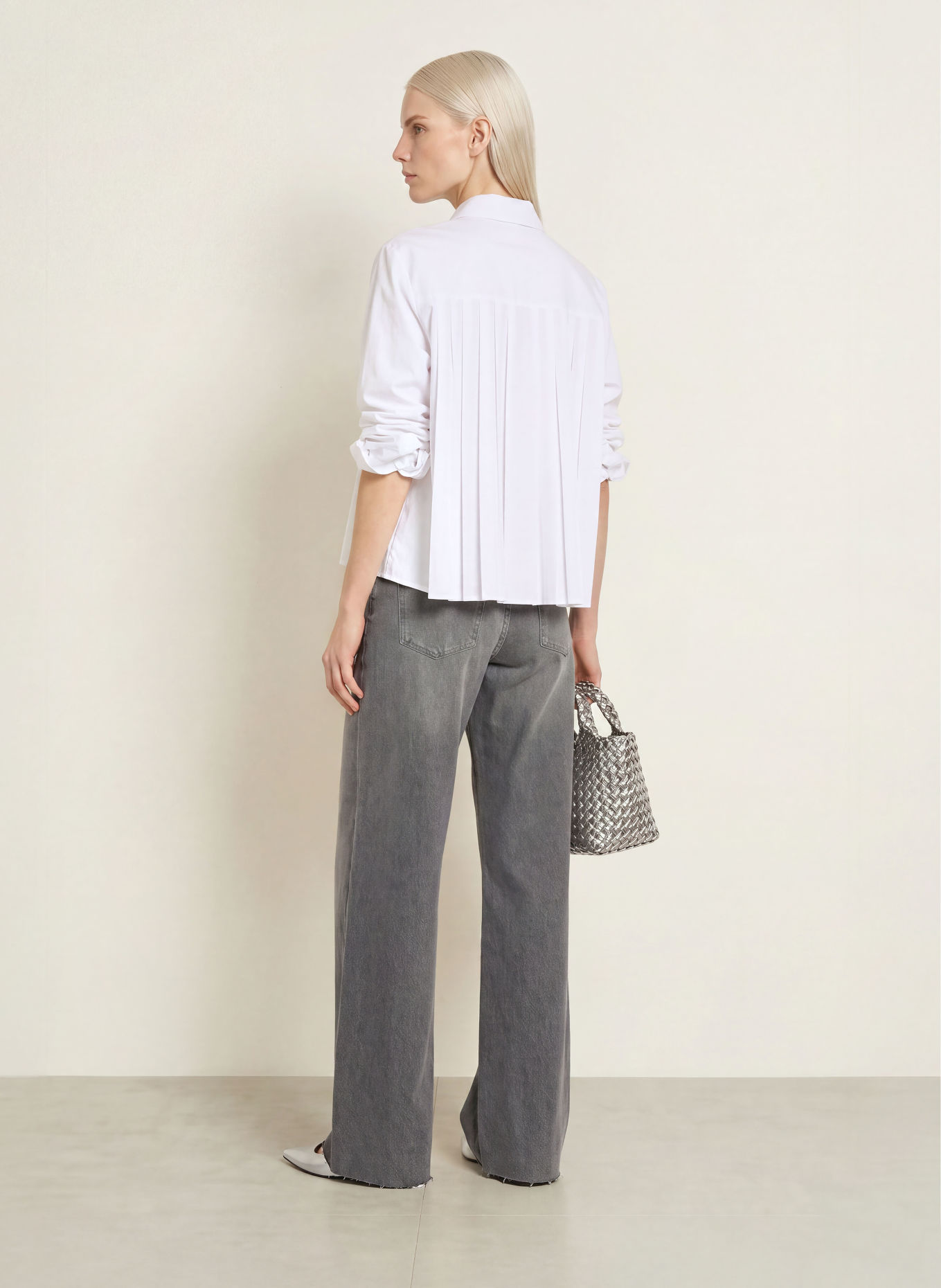 darling harbour Pleated shirt blouse: 1000 WEISS