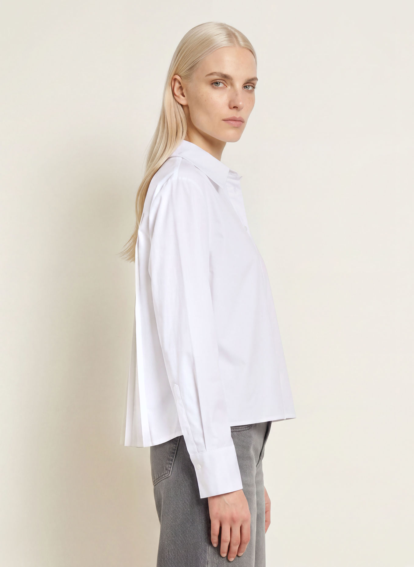 darling harbour Pleated shirt blouse: 1000 WEISS