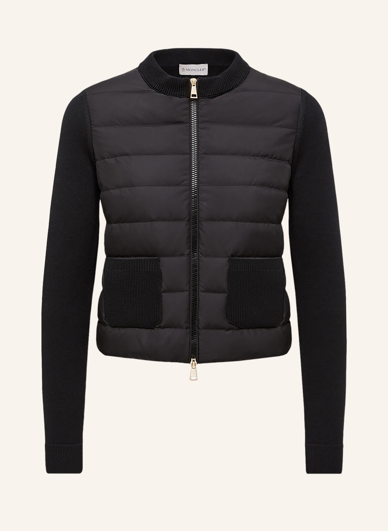 MONCLER Lekka kurtka puchowa z mieszanki materiałów: CZARNY