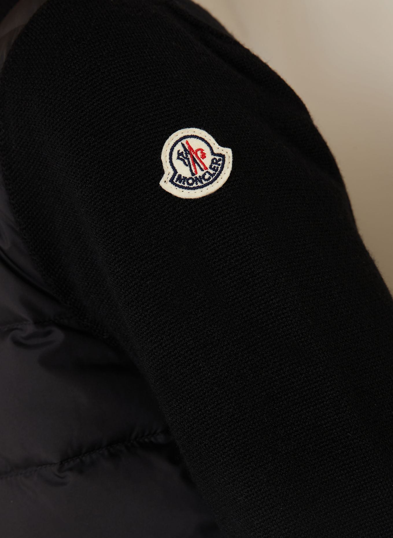 MONCLER Lekka kurtka puchowa z mieszanki materiałów: CZARNY