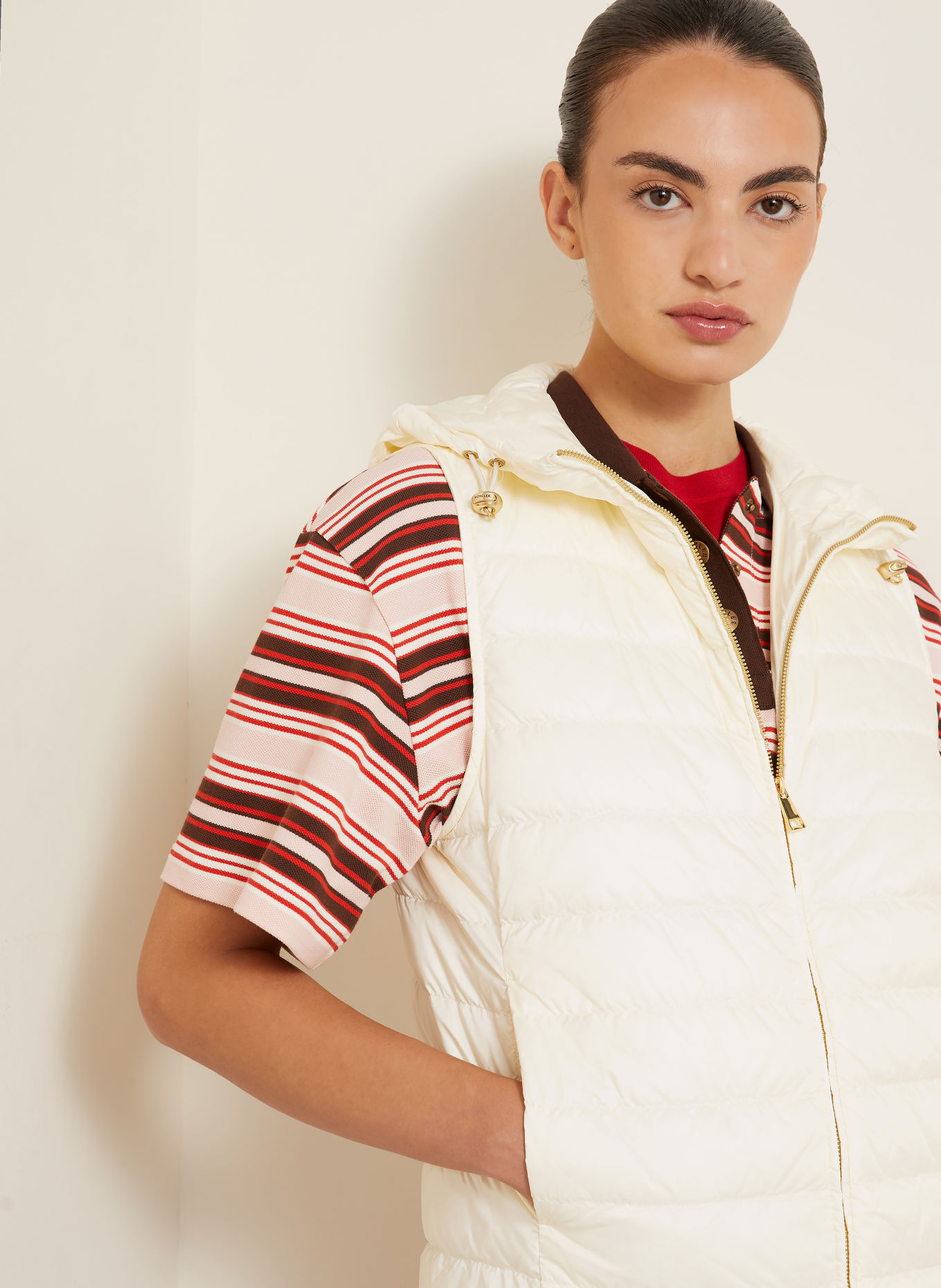 MONCLER Kurtka puchowa 2 w 1 HYLESINE z mieszanki materiałów: BIAŁY