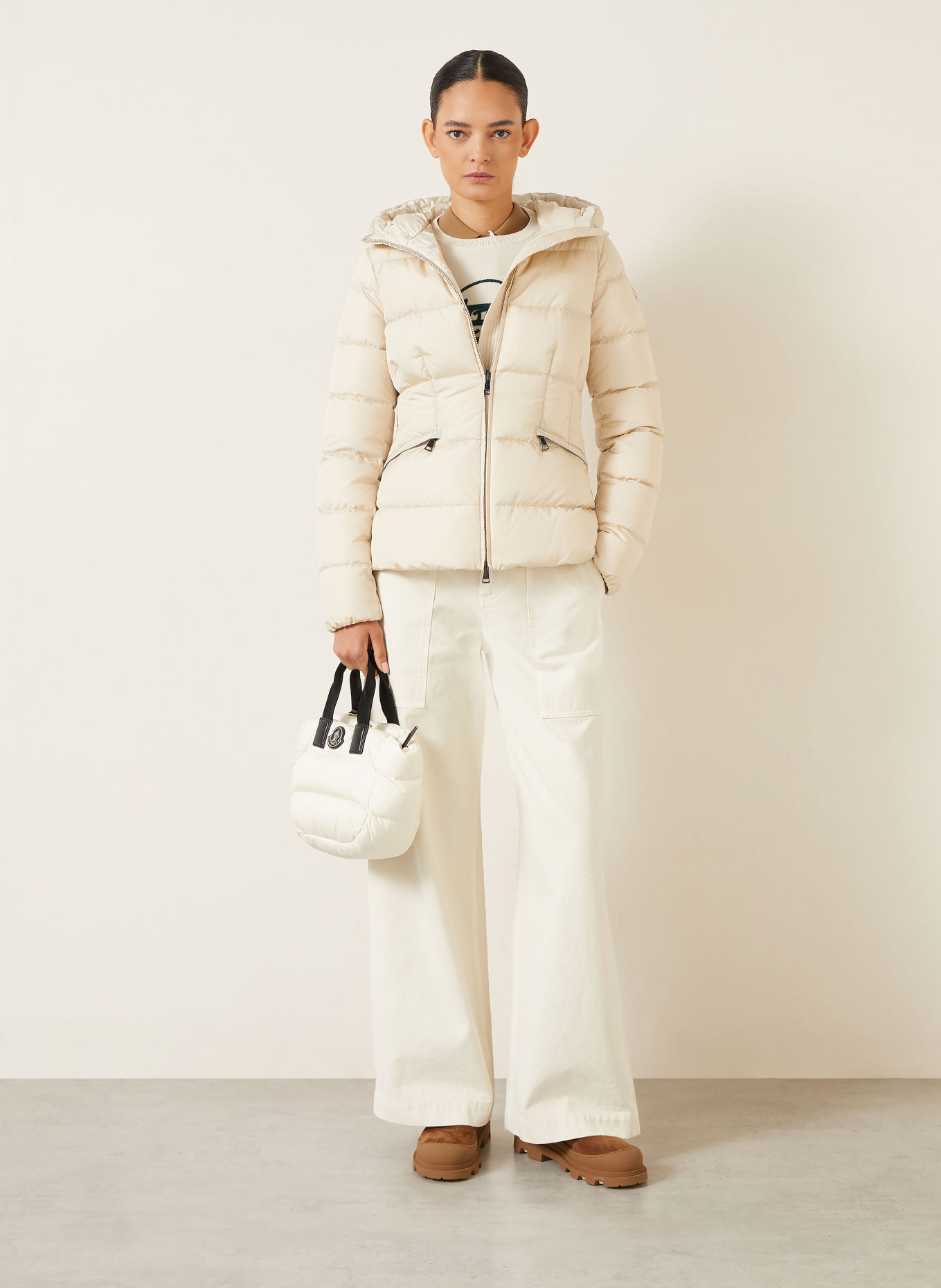 MONCLER AVOCE Down Jacket: BEIGE