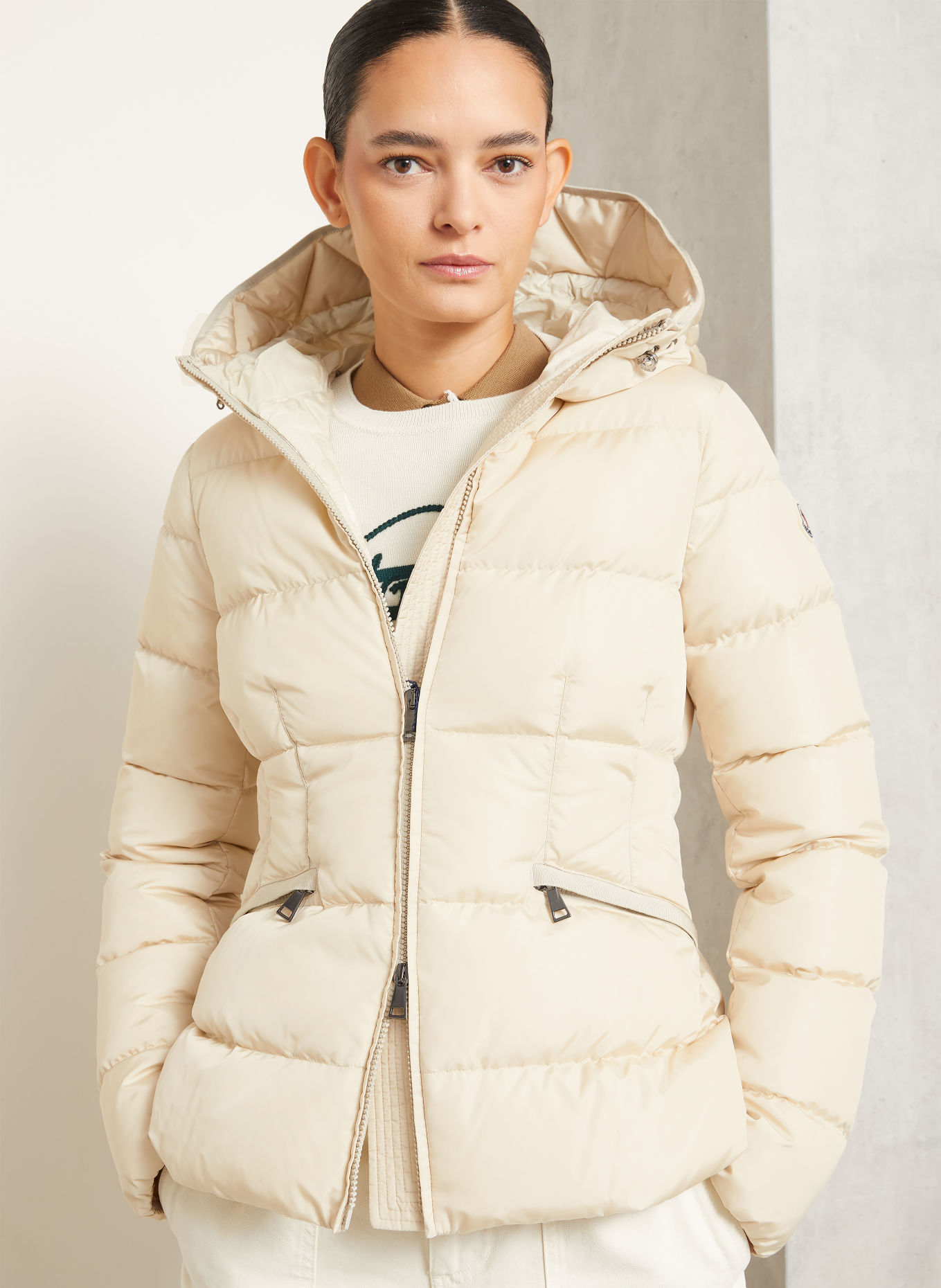 MONCLER AVOCE Down Jacket: BEIGE