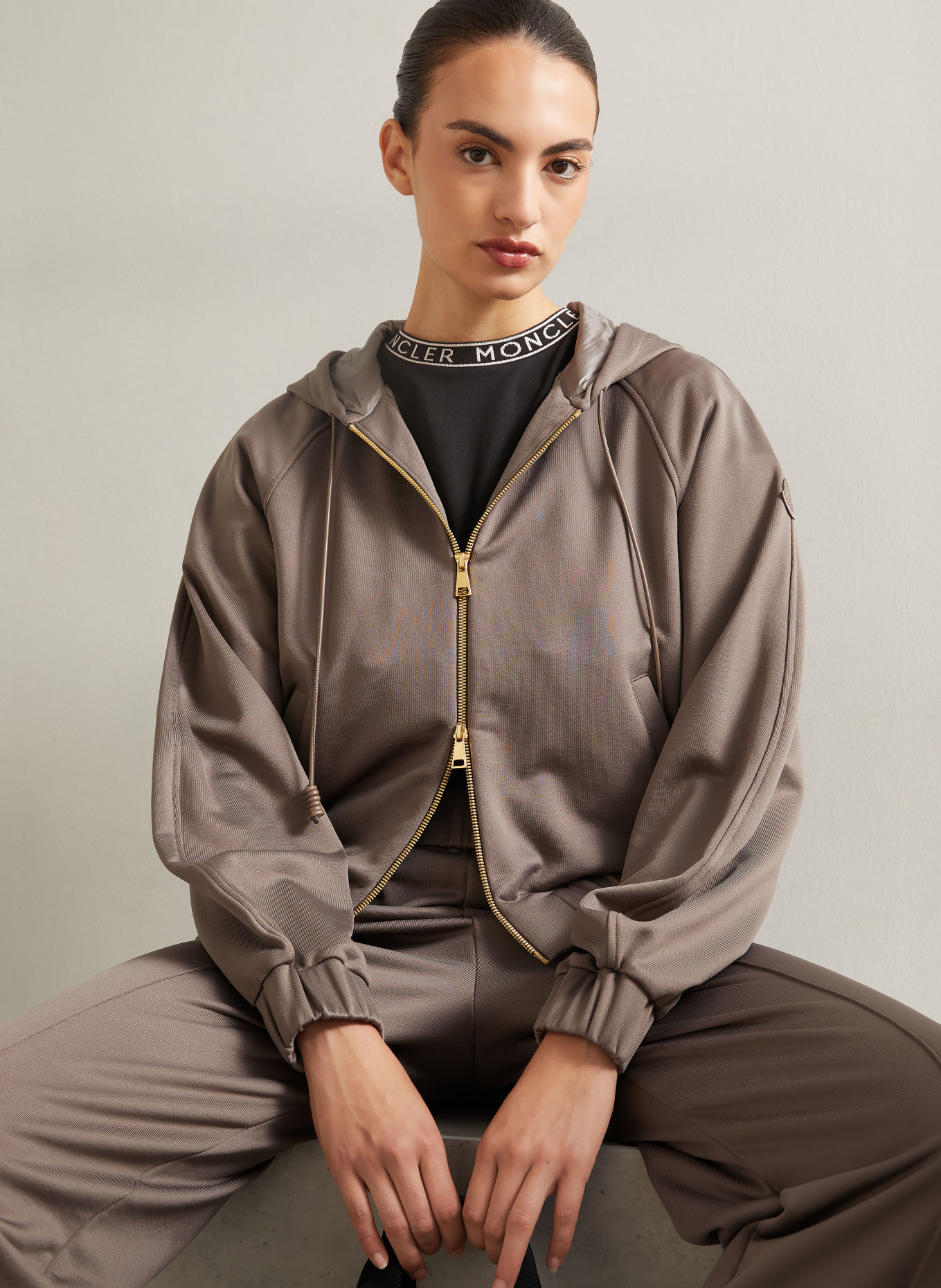 MONCLER Bluza rozpinana: SZAROBRĄZOWY
